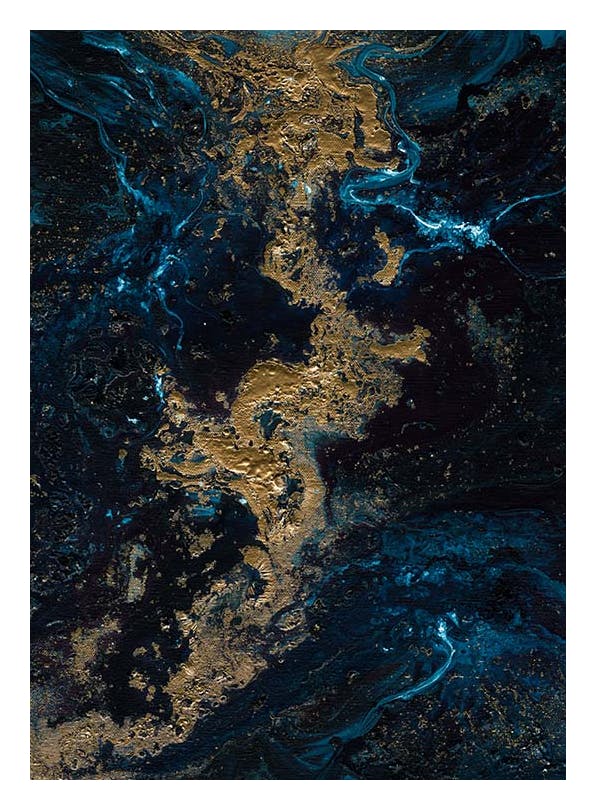 Blue gold Affiche (30x40 cm)  Art