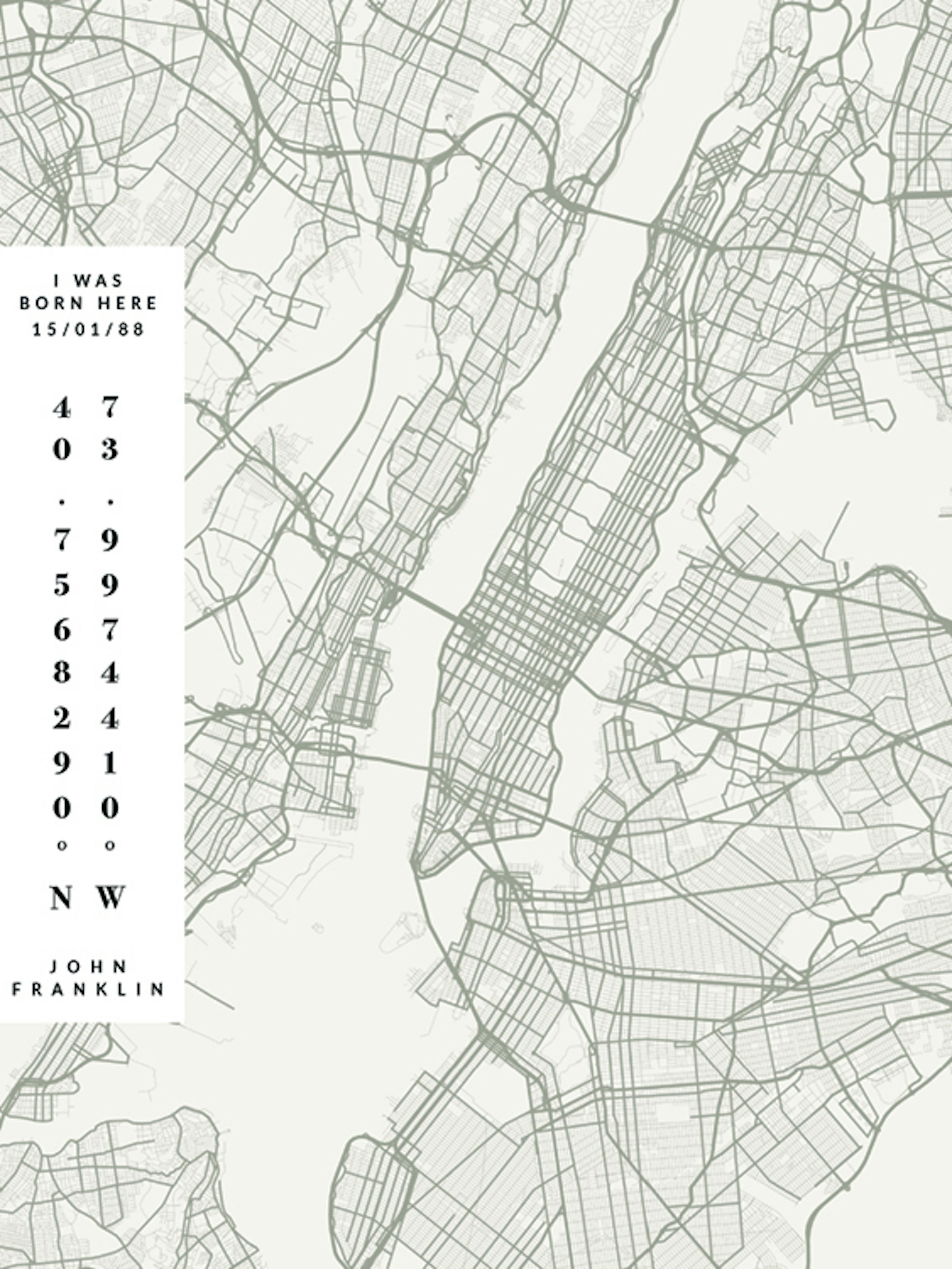 Map No2 Day Green Personal Affiche