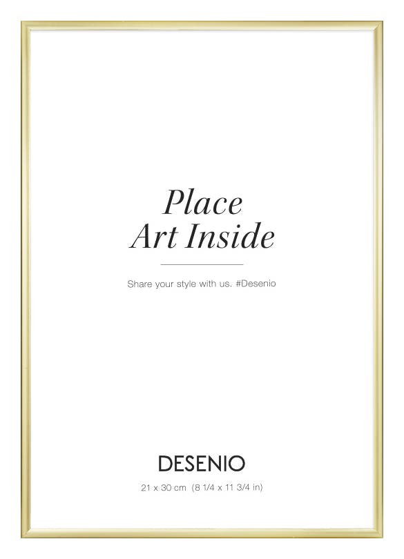Picture frame gold, 21x30 plexi (21x30 cm)