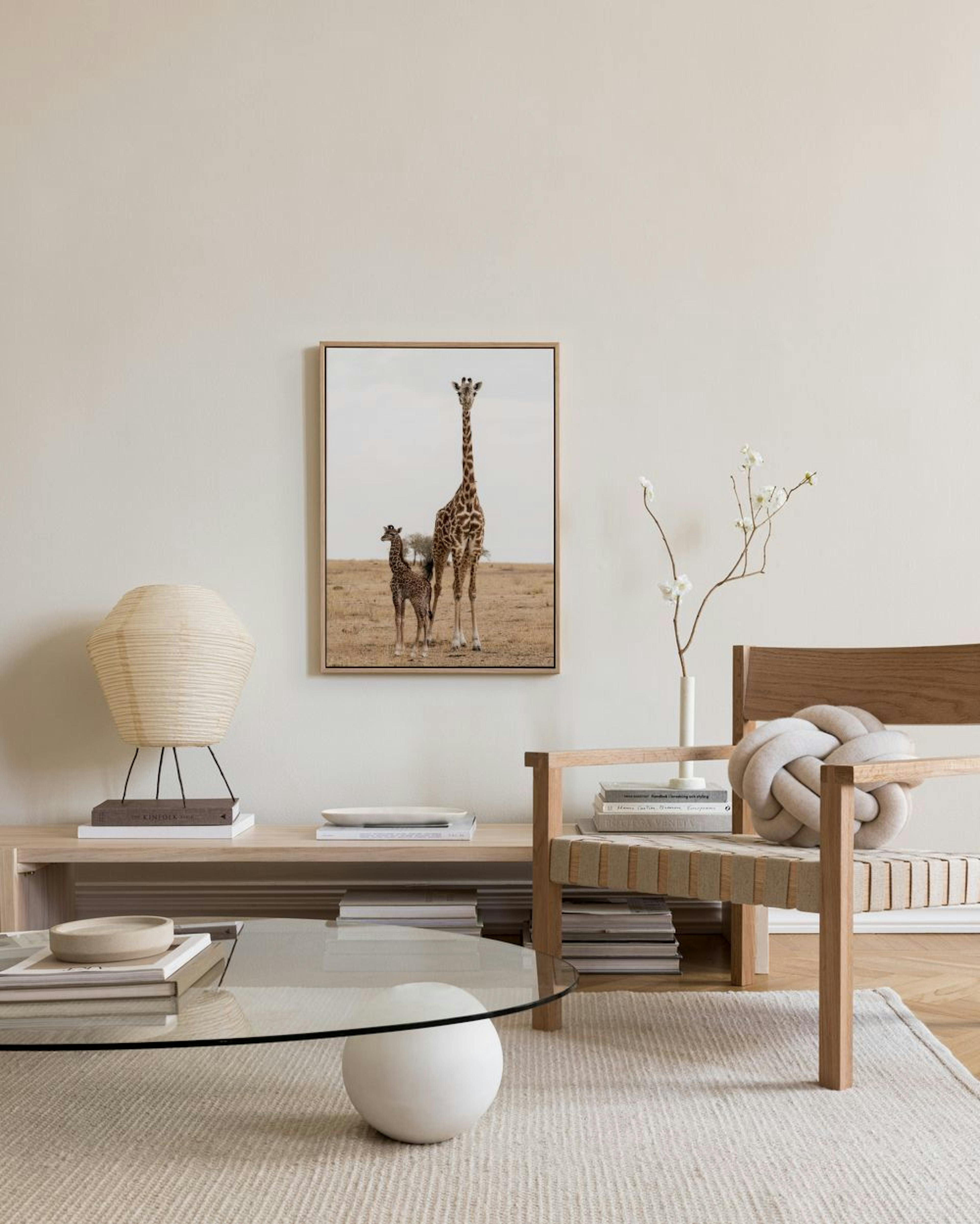 Mother and Baby Giraffe Canvas print