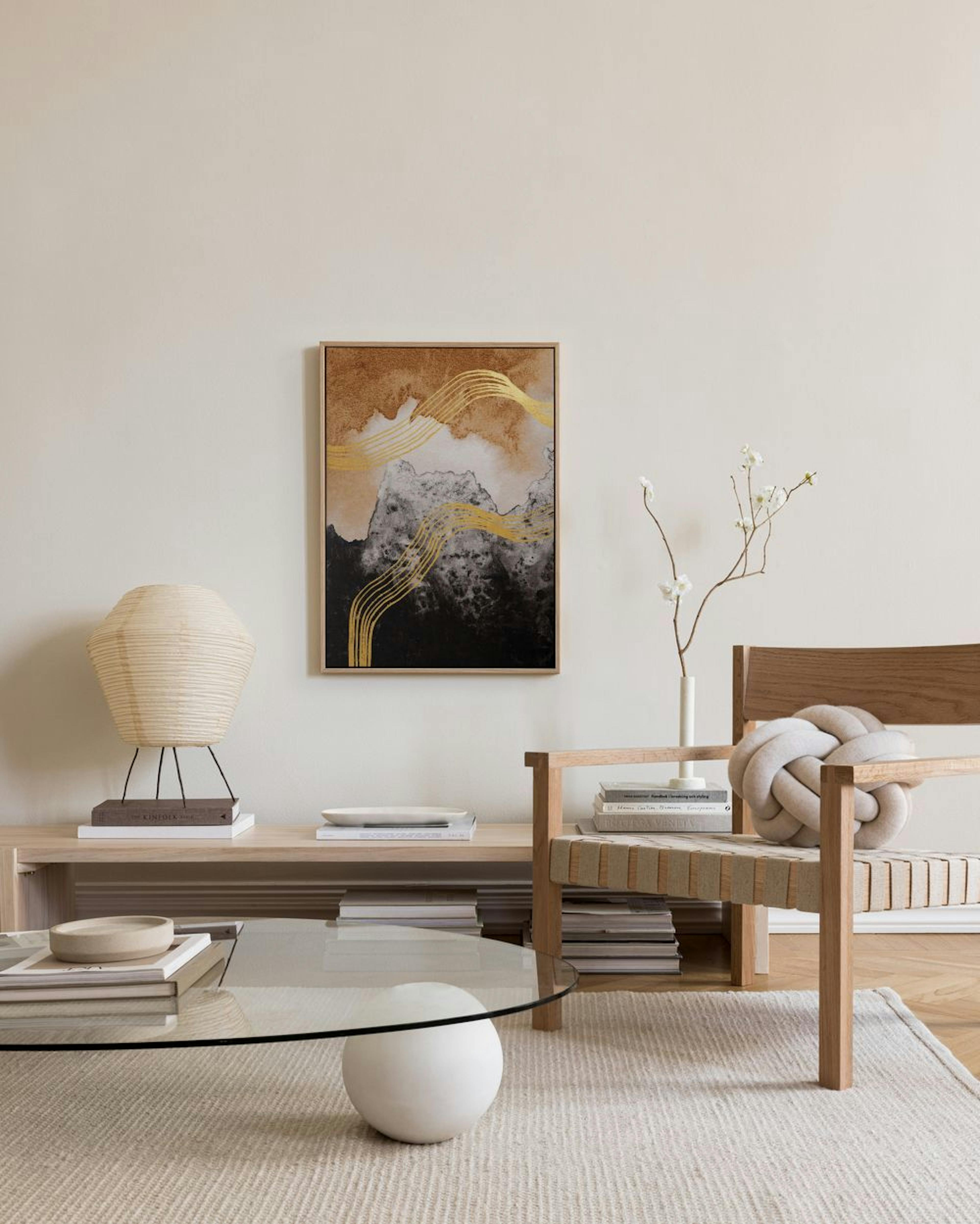 Abstract Watercolor Mountain Leinwandbild