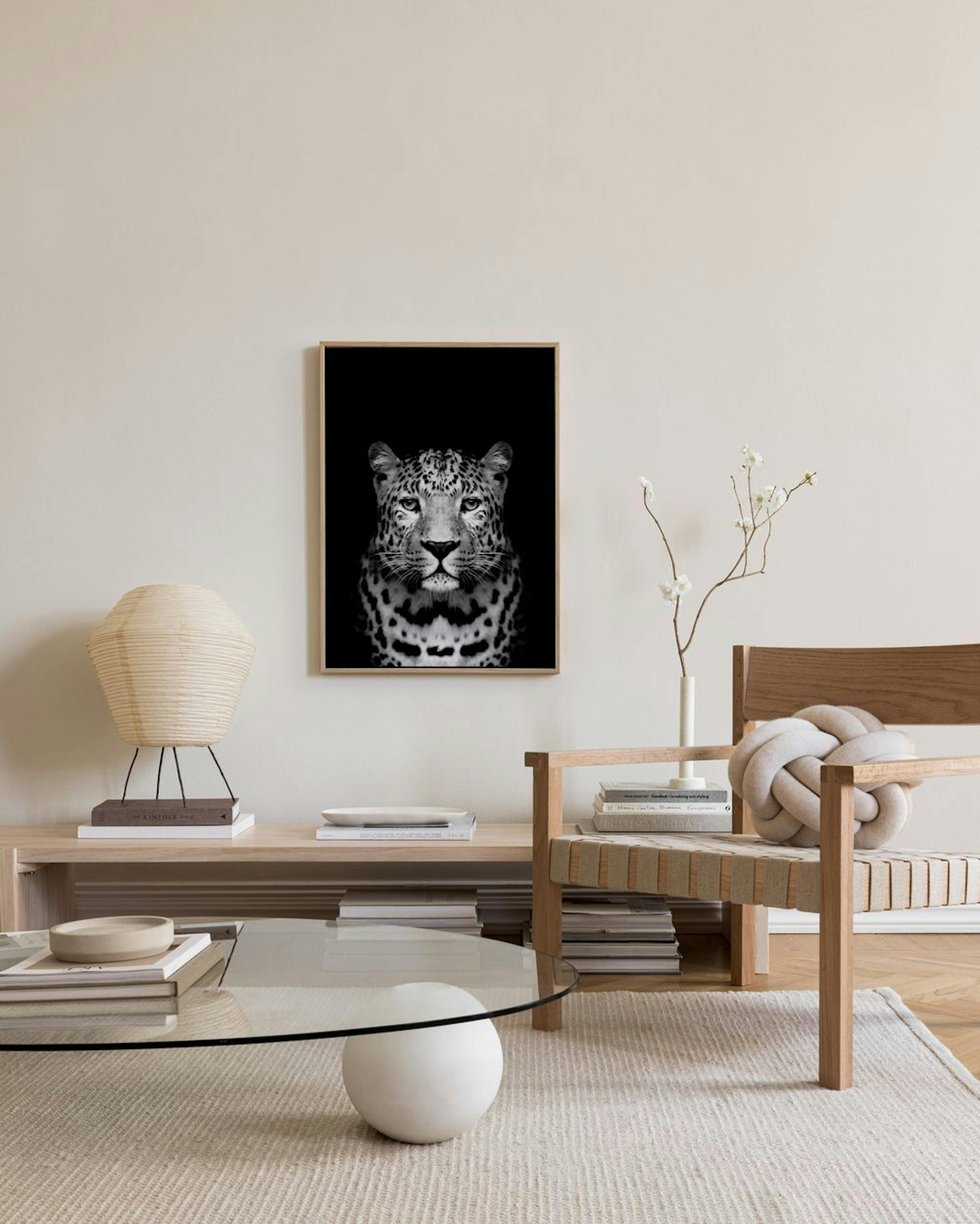 Leopard B&W Leinwandbild