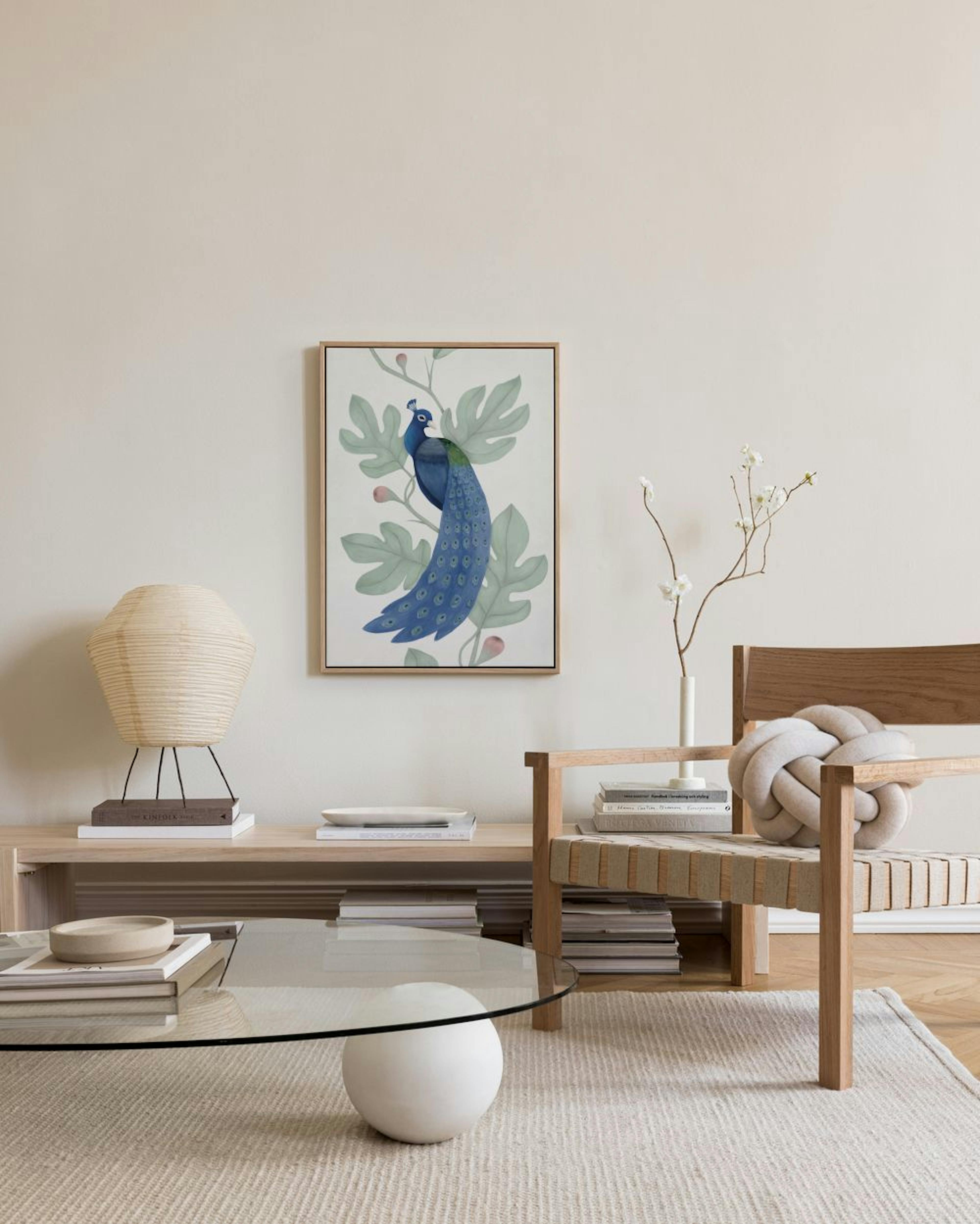 Vintage Blue Peacock Canvas print