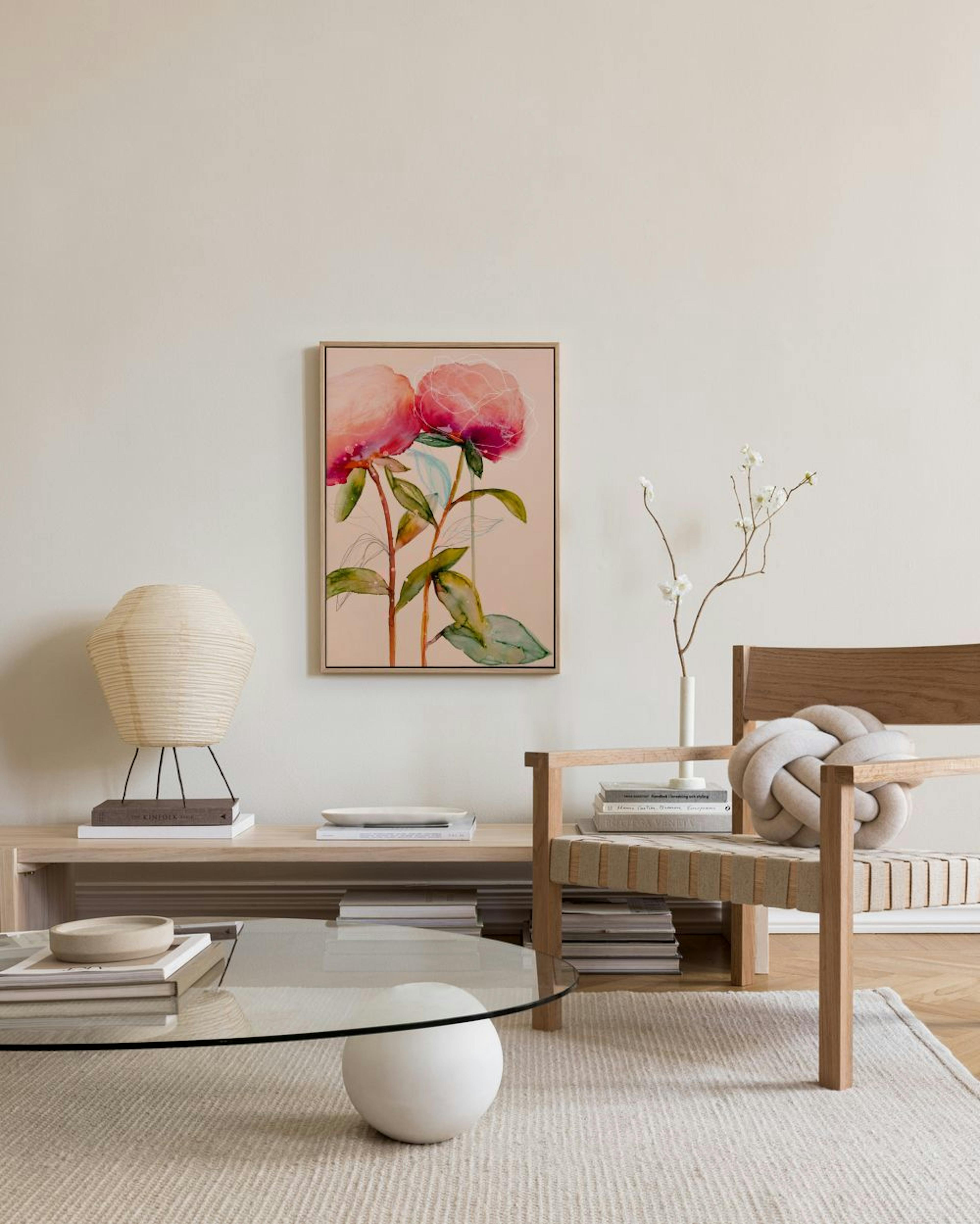 Leigh Viner - Artsy Peonies No2 Canvas print