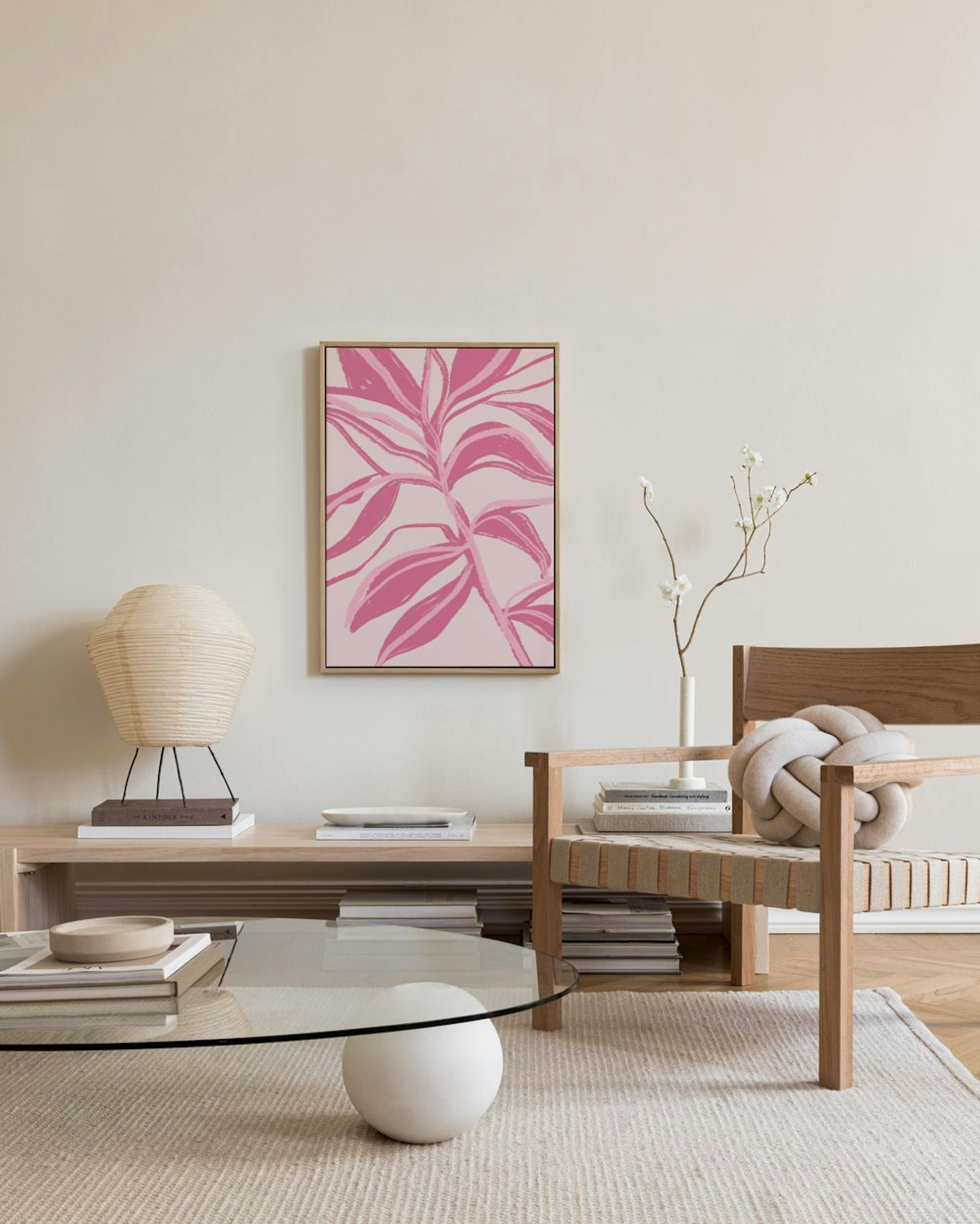Pink Floral Illustration Canvas print