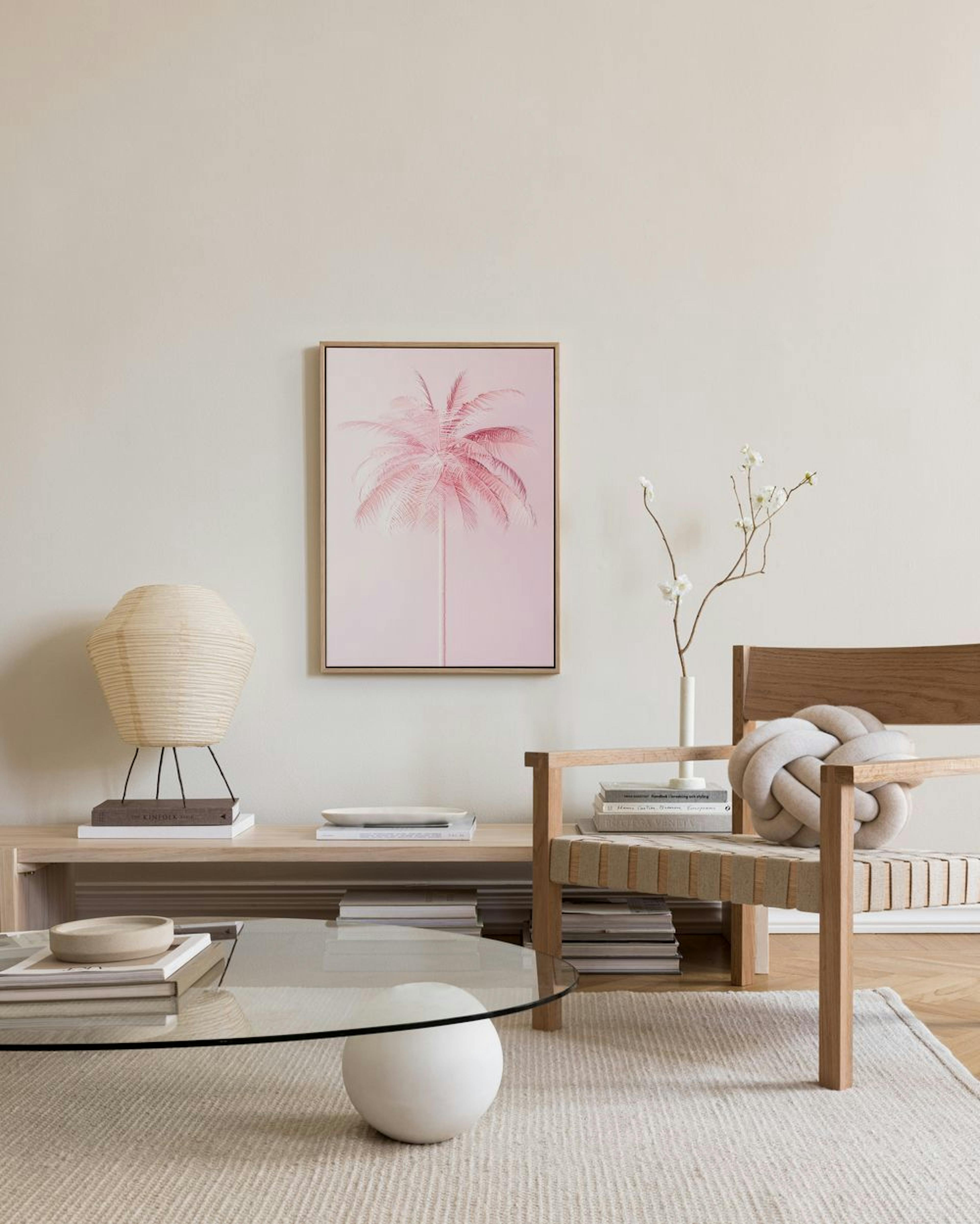 Pastel Pink Palm Canvas print