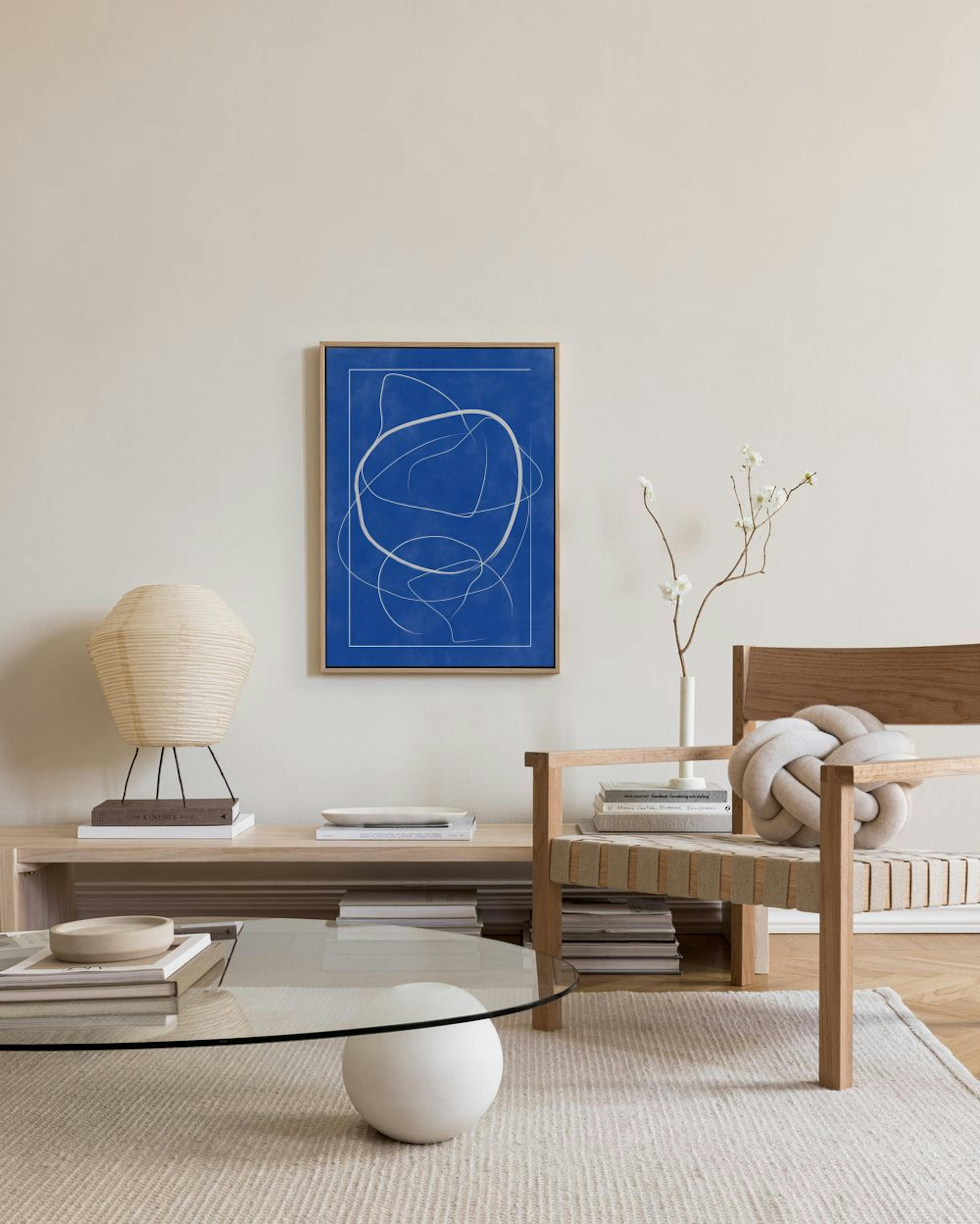The Print Republic - Abstract Blue Lines Leinwand