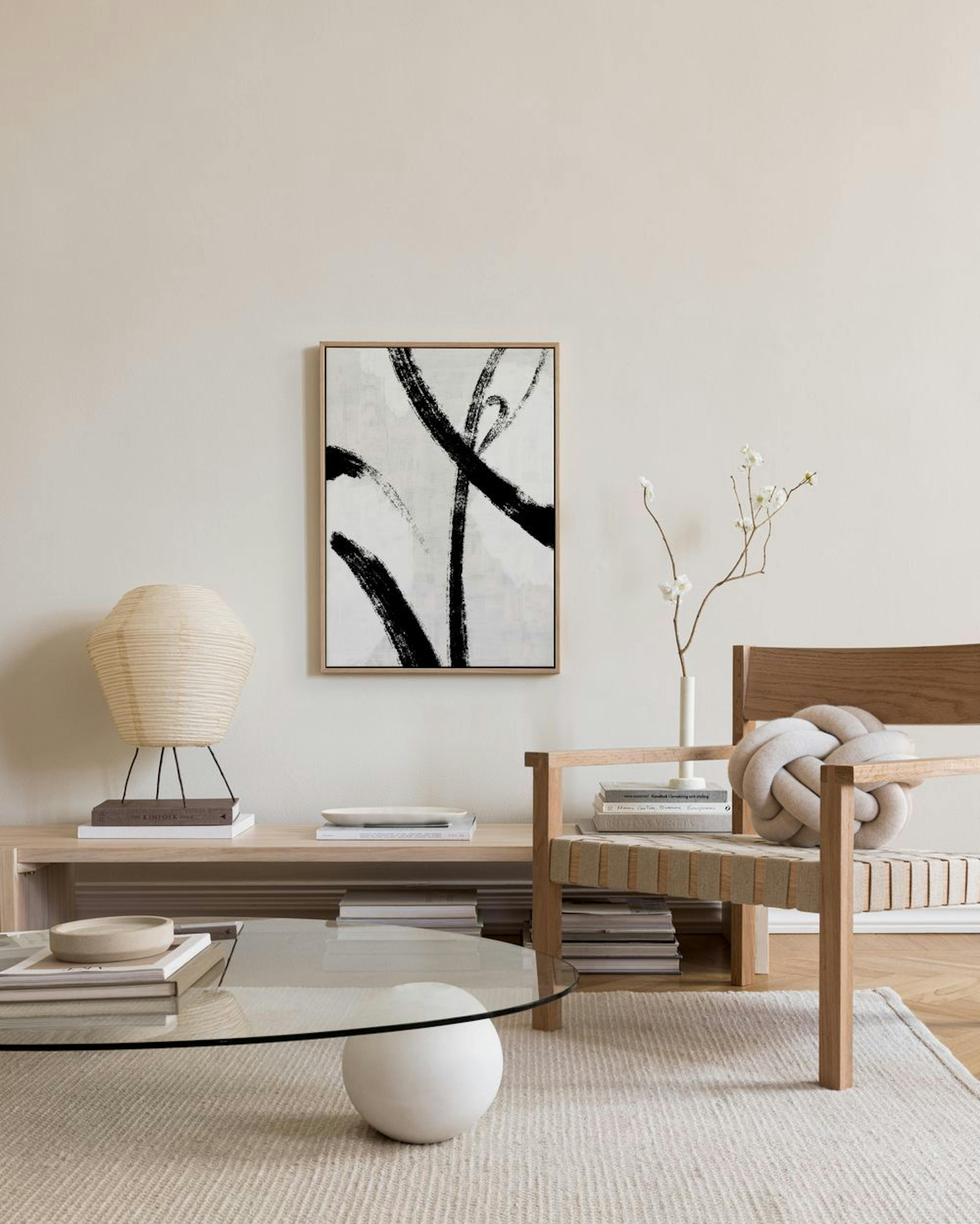 Black Brush Strokes No1 Stampa su Tela