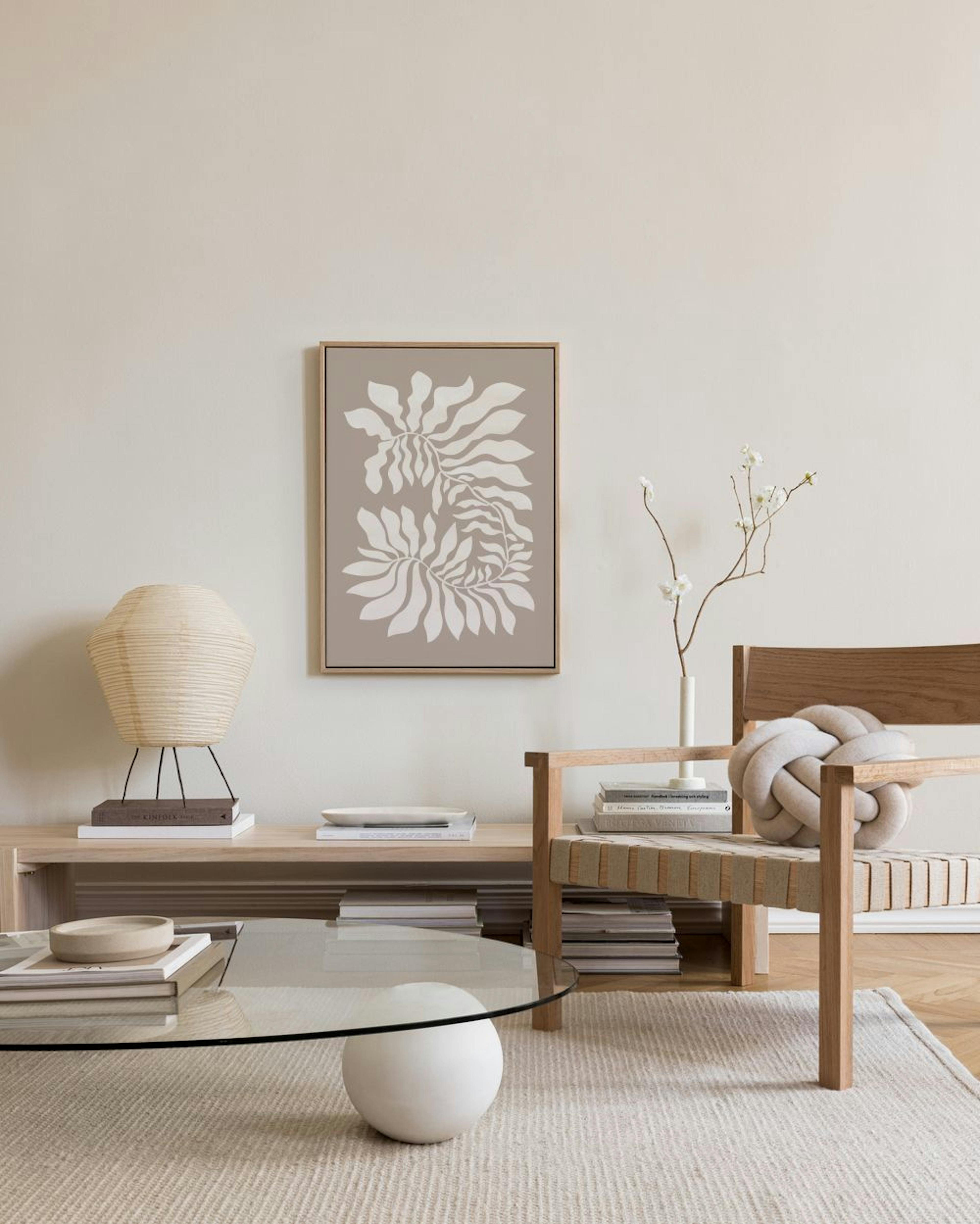 Beige Graphic Plant Canvas print