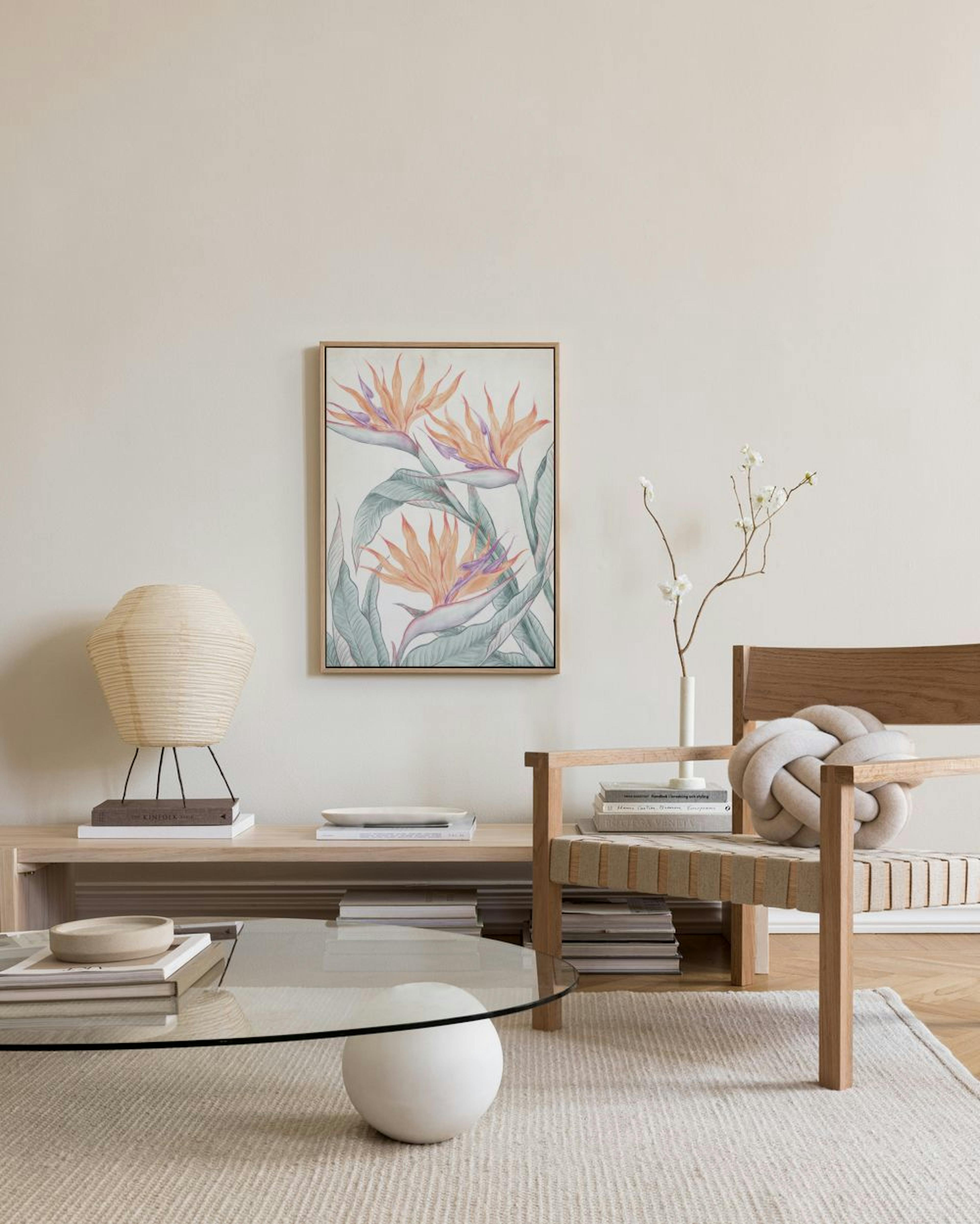 Birds of Paradise Painting Canvas print