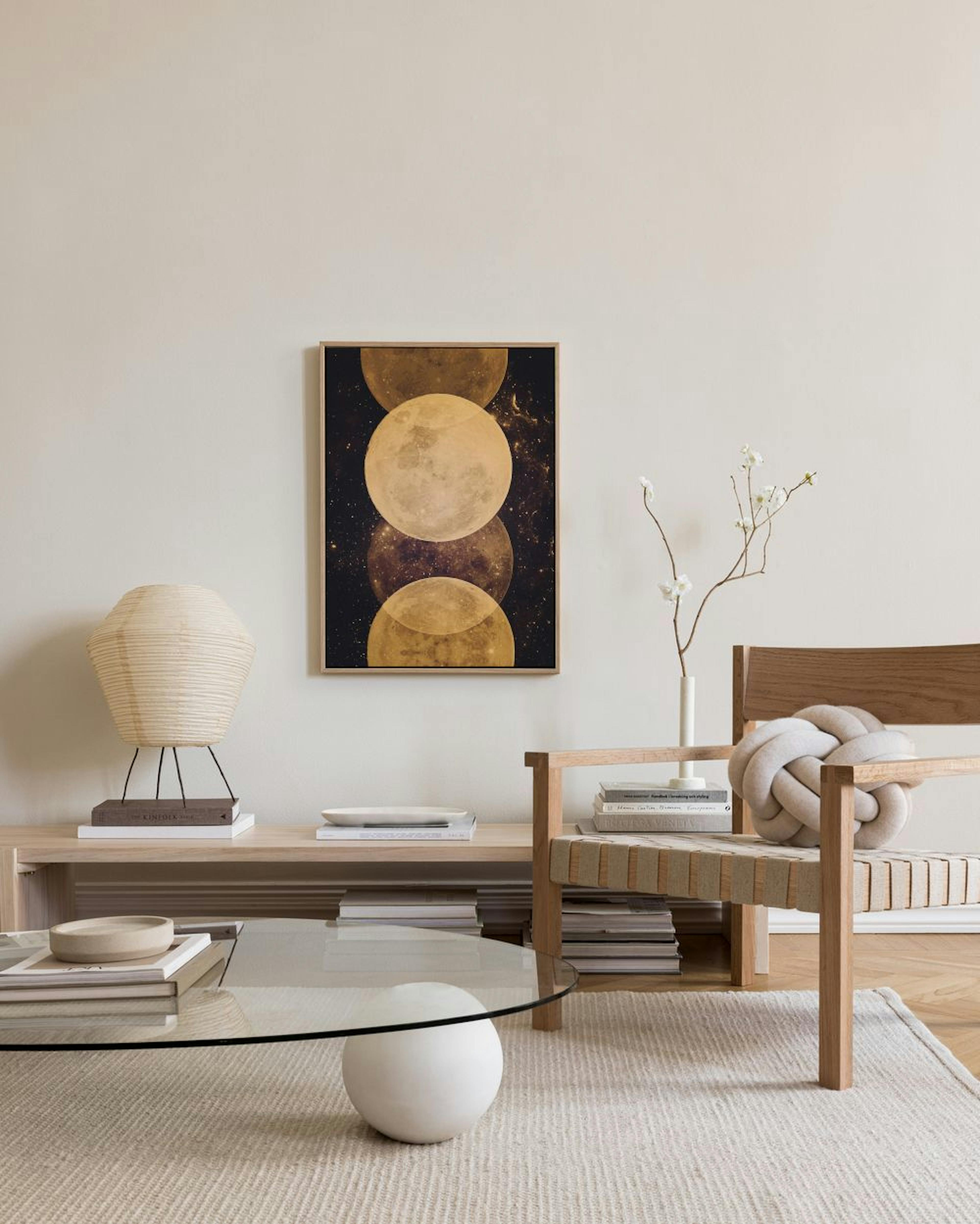 Gold Moon Phases Tableau sur toile