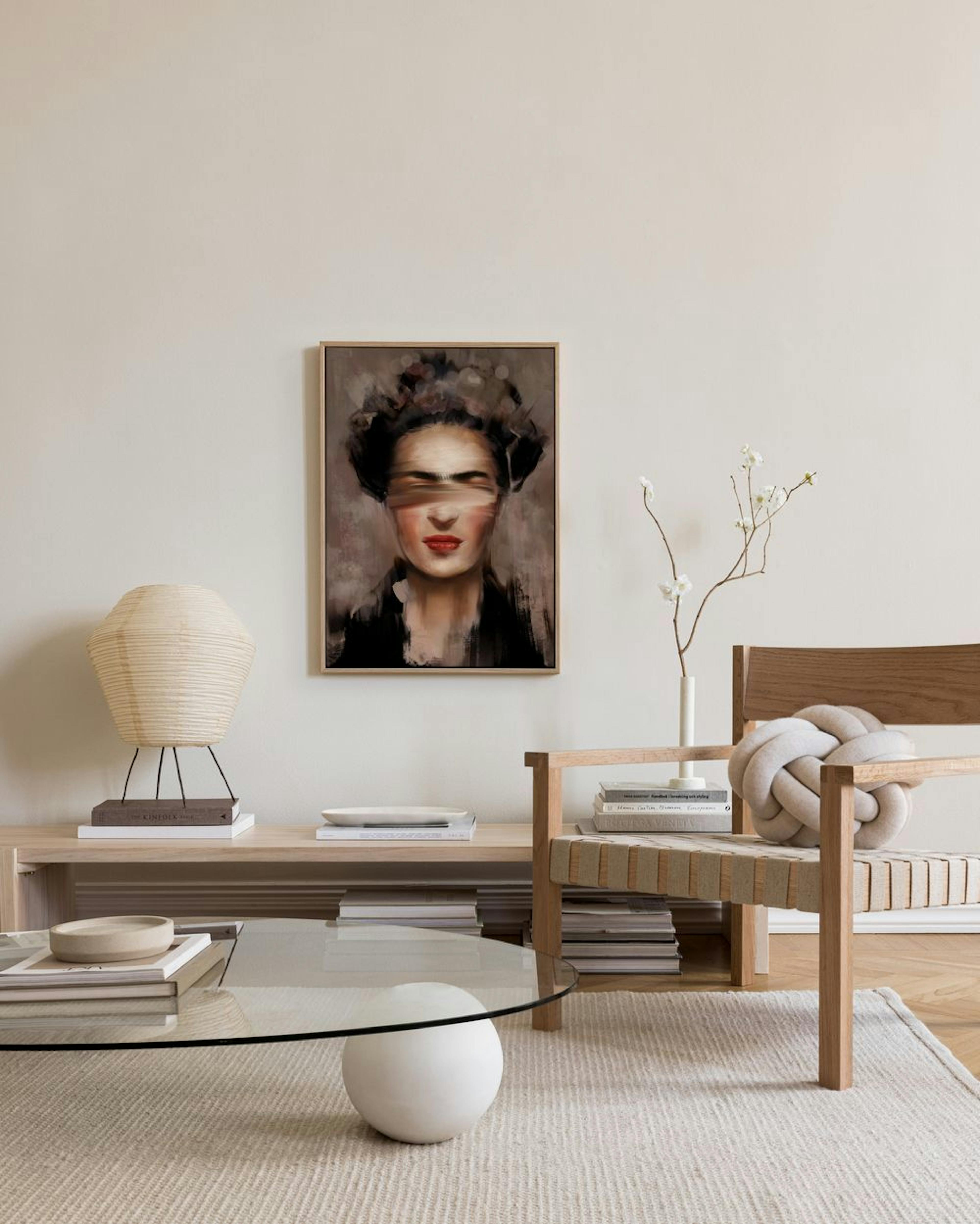 Kahlo in Beige Canvas print