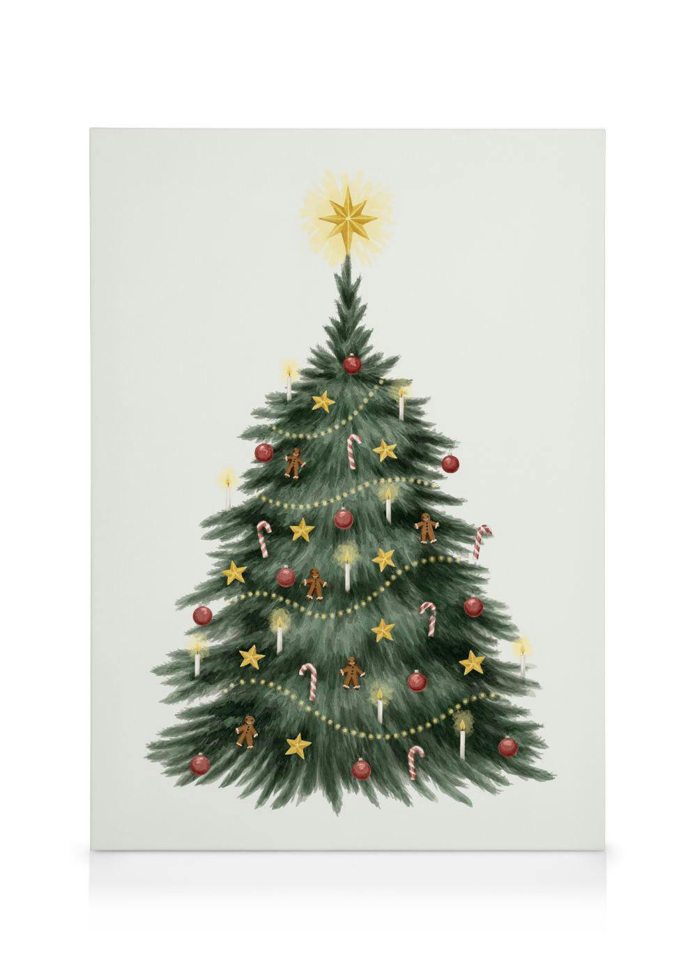 Canvas Schilderijen Christmas Tree Canvas (100x140 cm - Fotolijst Eiken)
