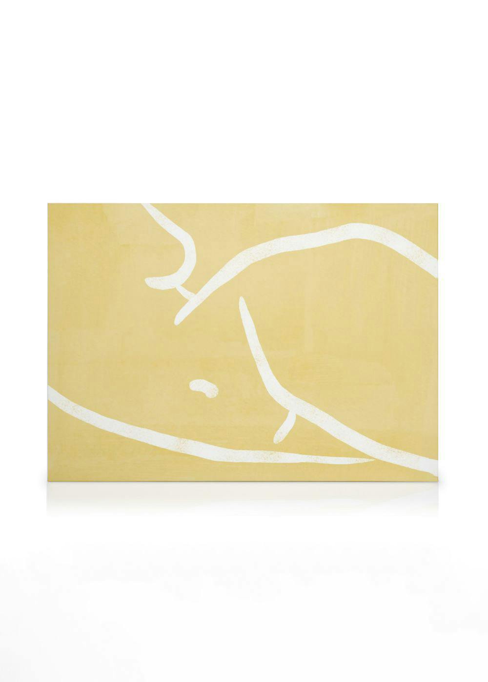 Telas decorativas Yellow Body Pose Tela (50x70 cm - Moldura de Carvalho)