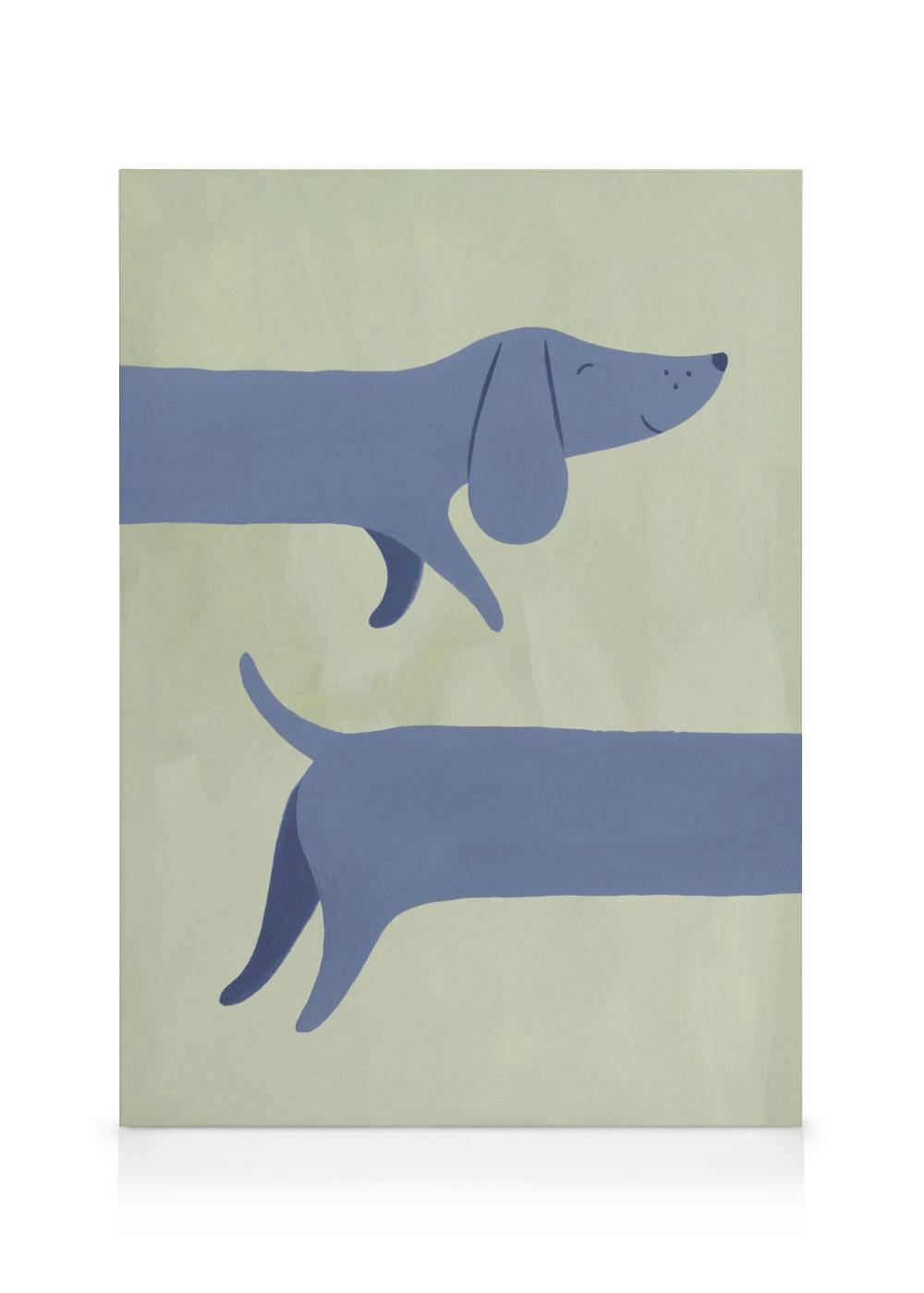 Canvas Prints Double Dachshund Canvas print (30x40 cm - Black Frame)