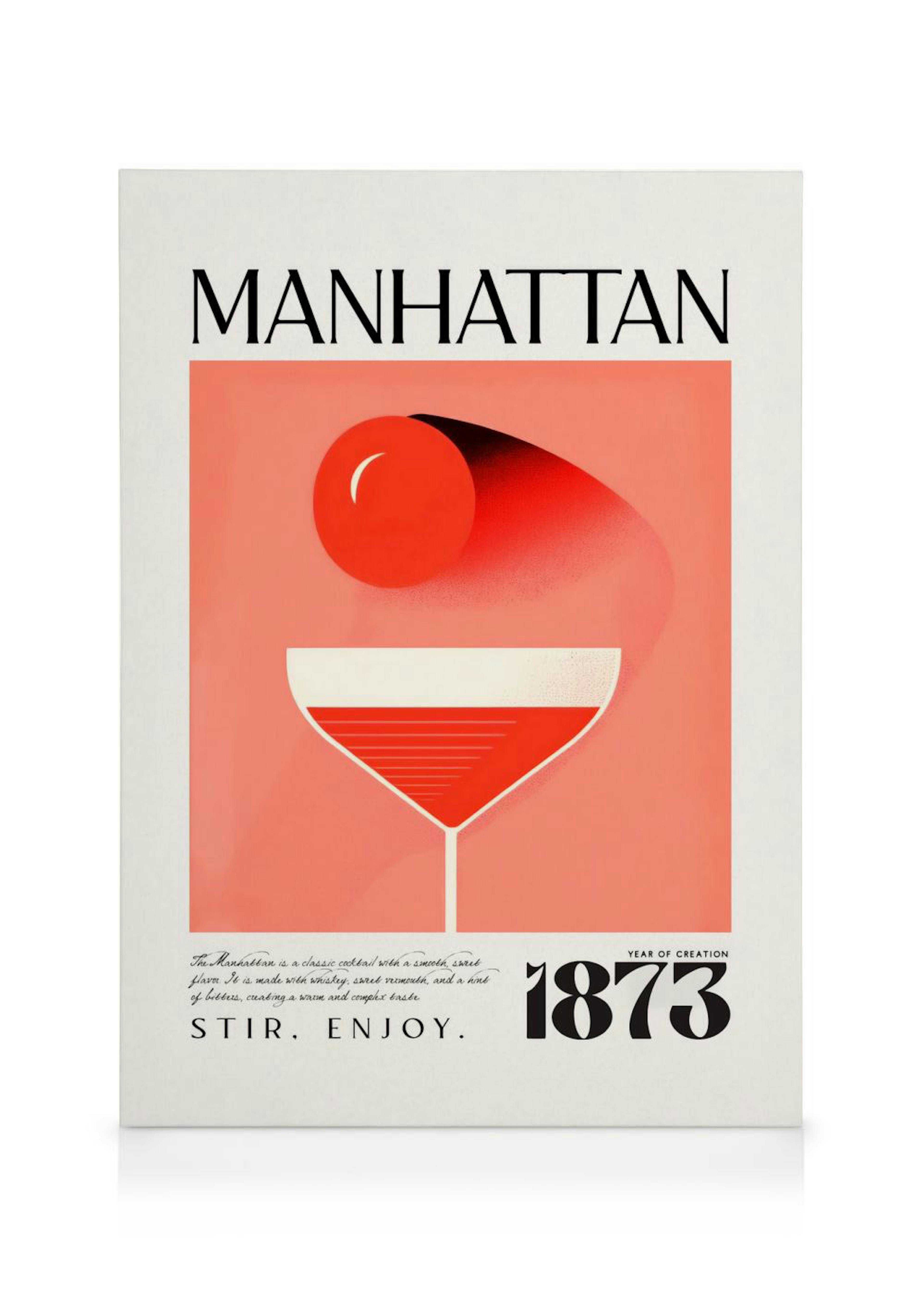 Vintage Manhattan Classic Recipe Canvas print 0