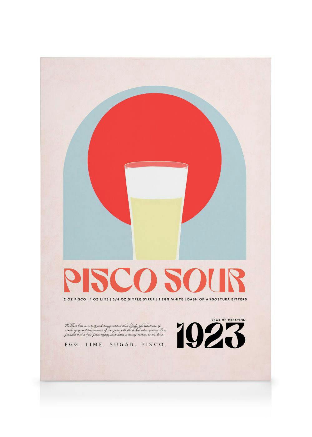 Canvas Prints Pisco Sour Classic Recipe Canvas print (30x40 cm)