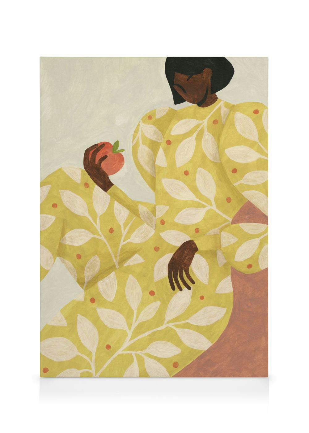 Female with Apricot Obraz na plátne (50x70 cm - Dubový rám)