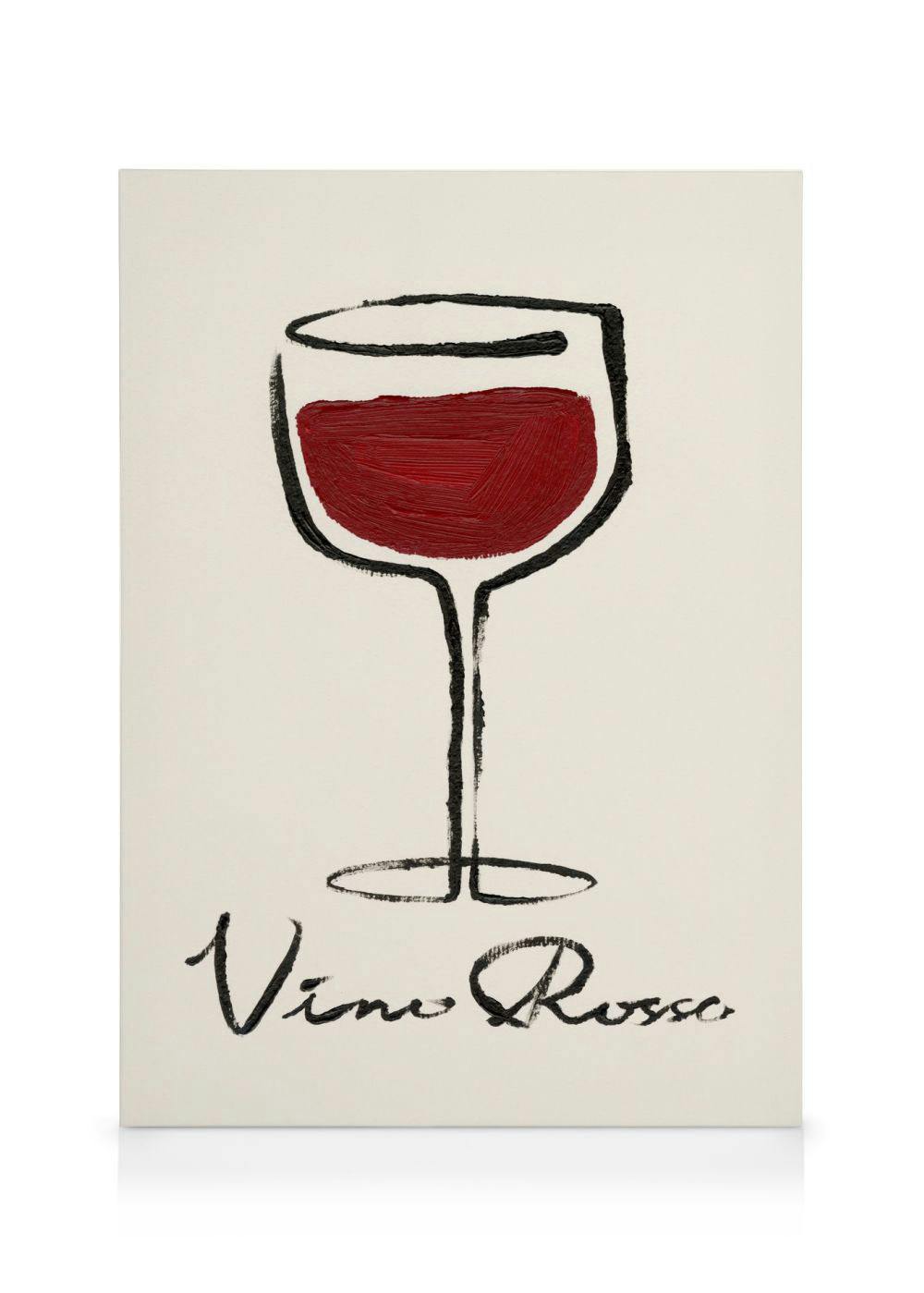 Canvas Schilderijen Vino Rosso Canvas (30x40 cm - Fotolijst Eiken)