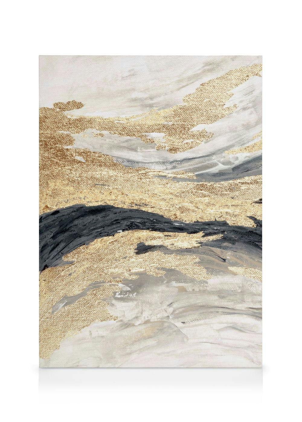 Canvas Prints Gold Wave No1 Canvas print (30x40 cm - Black Frame)