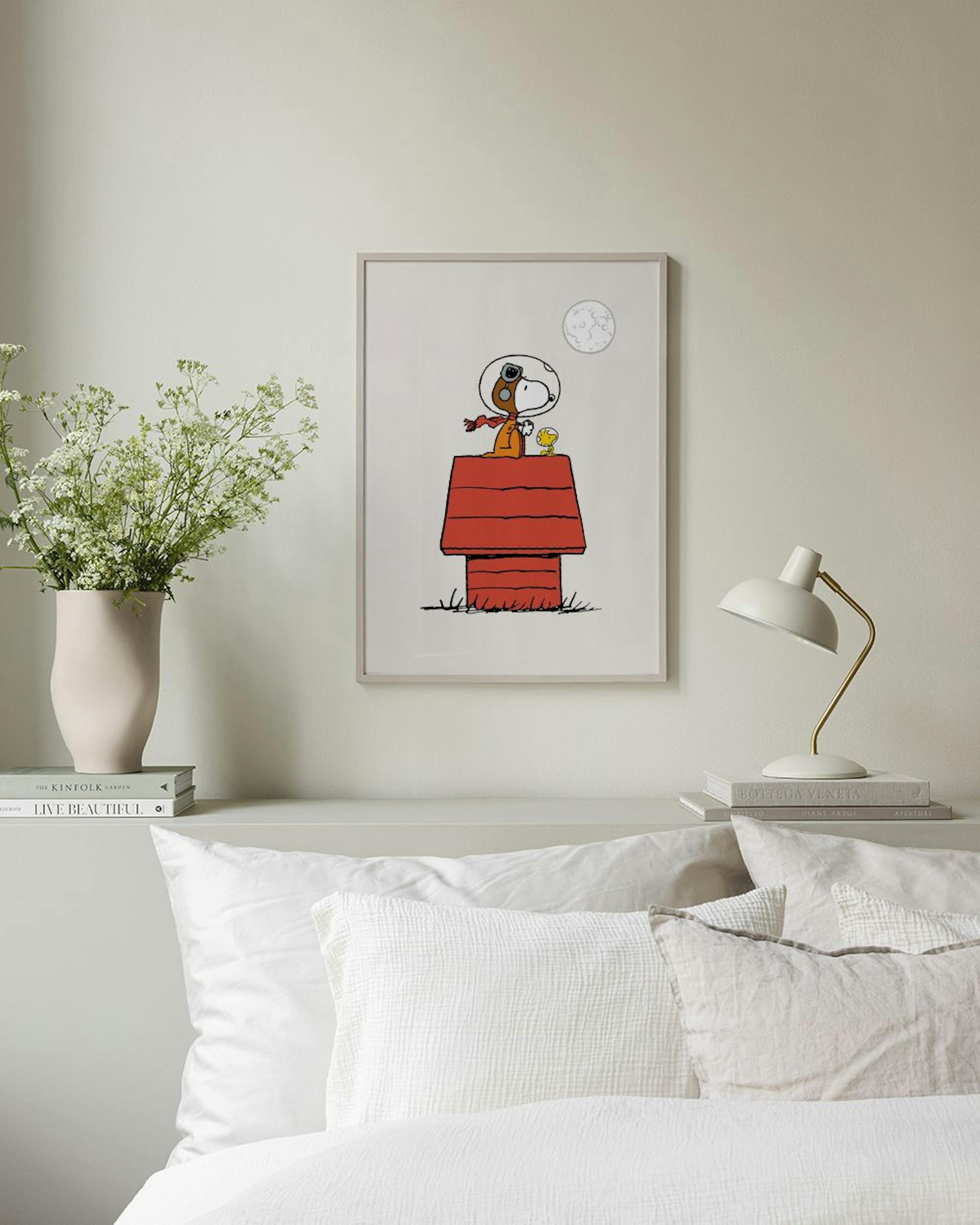 Snoopy Playing Astronaut Print