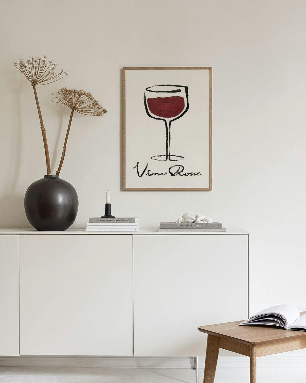 Prime Quadro Su Tela Vino Rosso Vetro Uva Bottiglia Piccola Botte Murale Poster Stampa Stampa Immagini - Foto 6