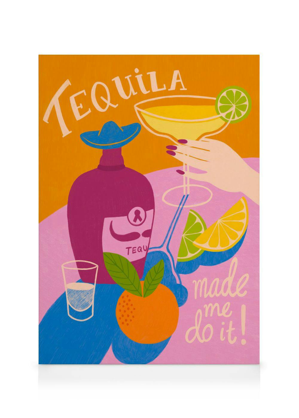 Canvas Prints Tequila Made Me Do It Canvas print (50x70 cm - Black Frame)