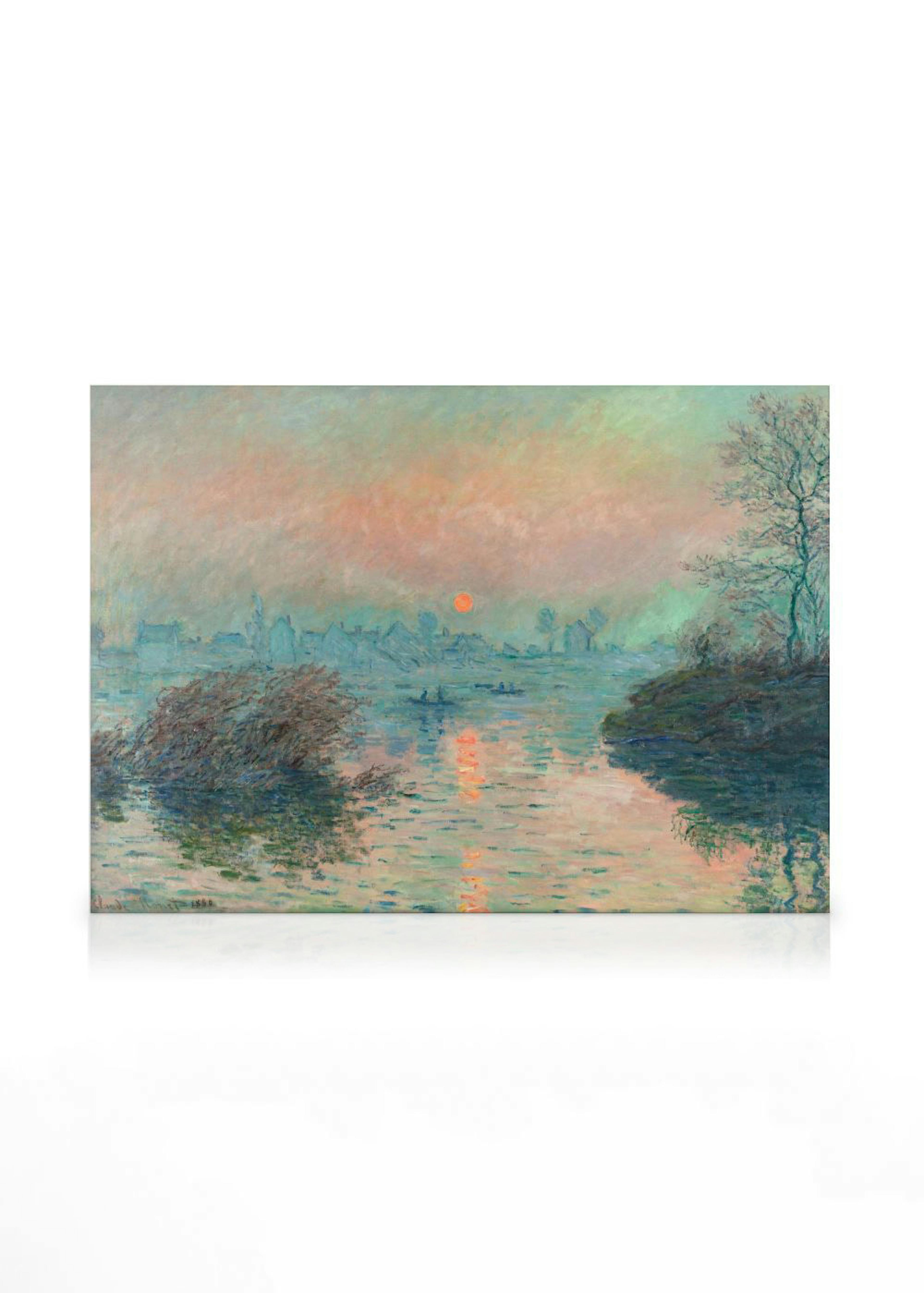 Monet - Sunset on the Seine at Lavacourt Canvastavla 0