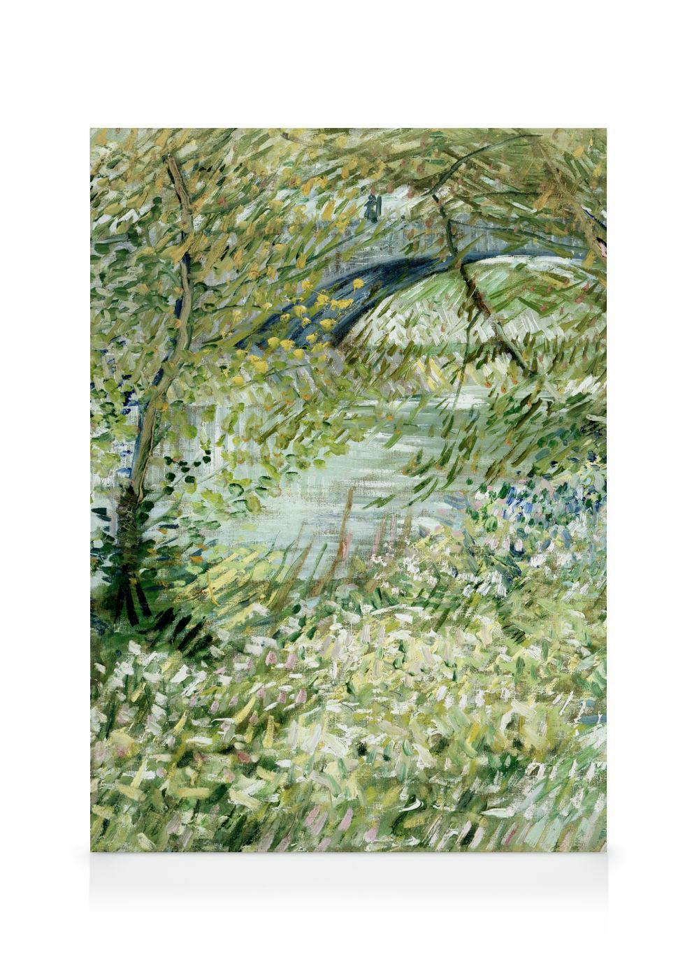 Canvas Prints Van Gogh - River Bank in Springtime Canvas print (100x140 cm - Oak Frame)