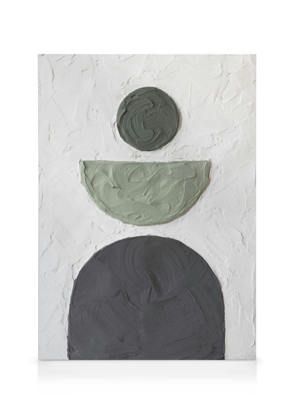 Telas decorativas Balance in Green Tela (50x70 cm - Moldura de Carvalho)