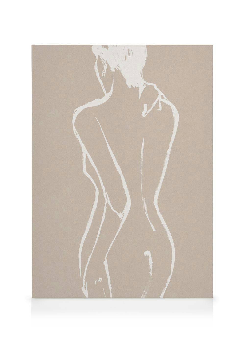 Canvas Schilderijen Female Figure Canvas (50x70 cm - Fotolijst Eiken)
