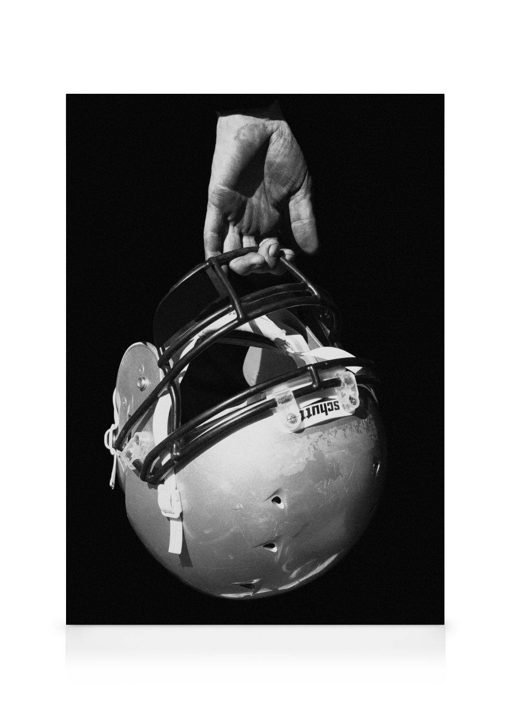 American Football Helmet Toile (50x70 cm)  Noir et blanc