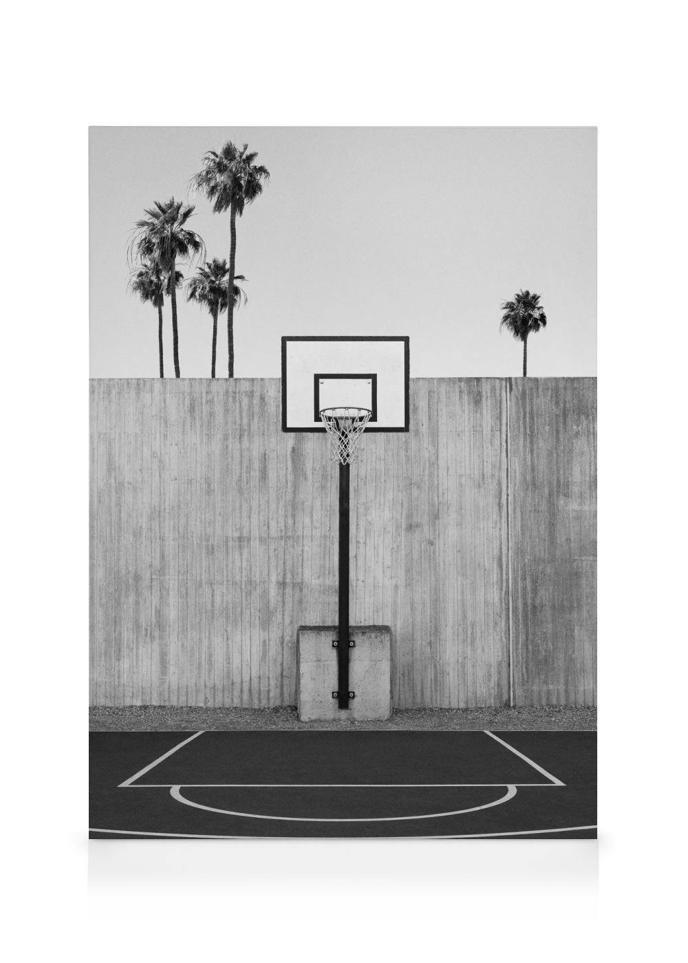 California Basketball Court Toile (50x70 cm)  Noir et blanc