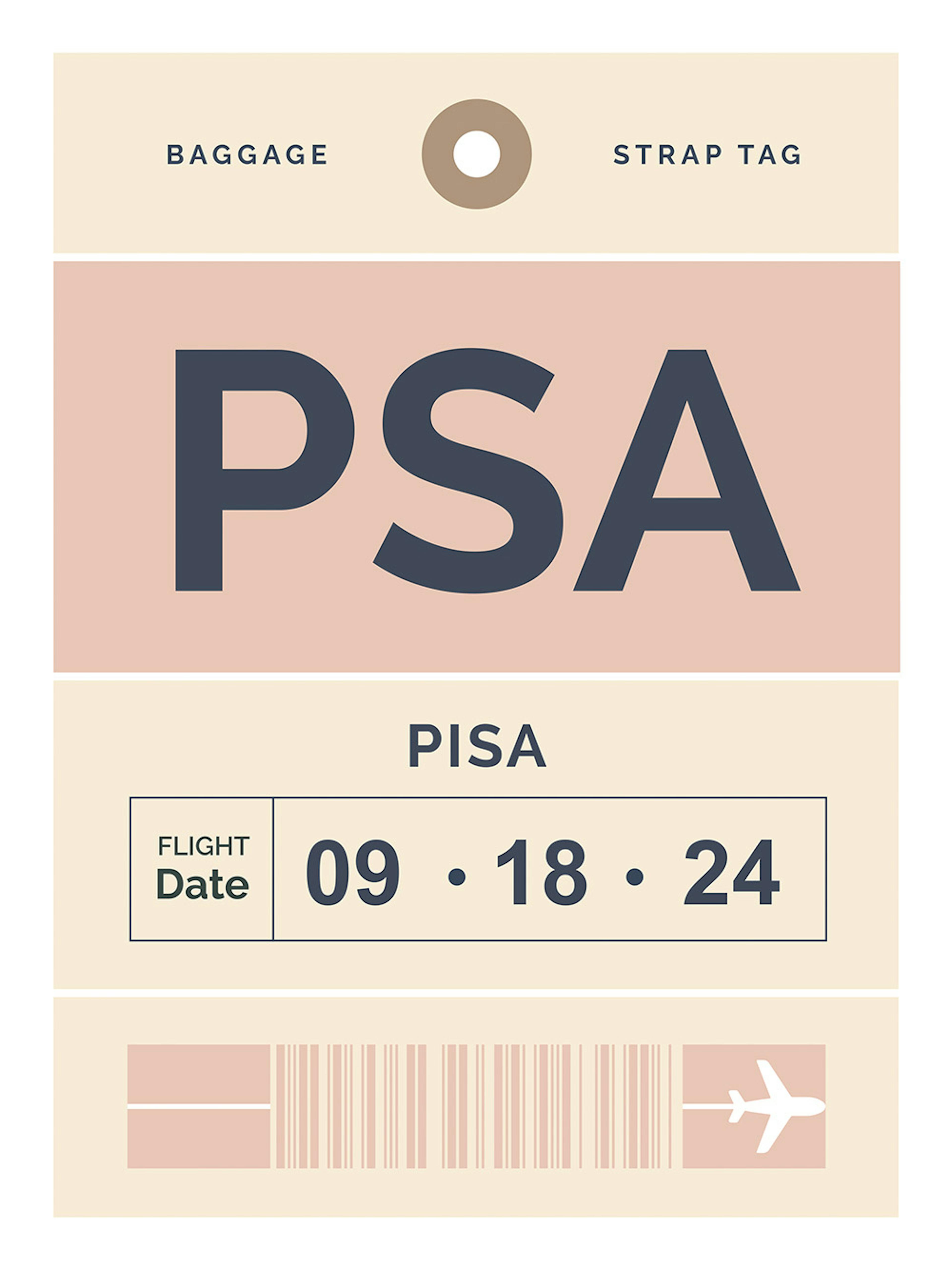 Baggage Tag No1 Pink Personal Poster