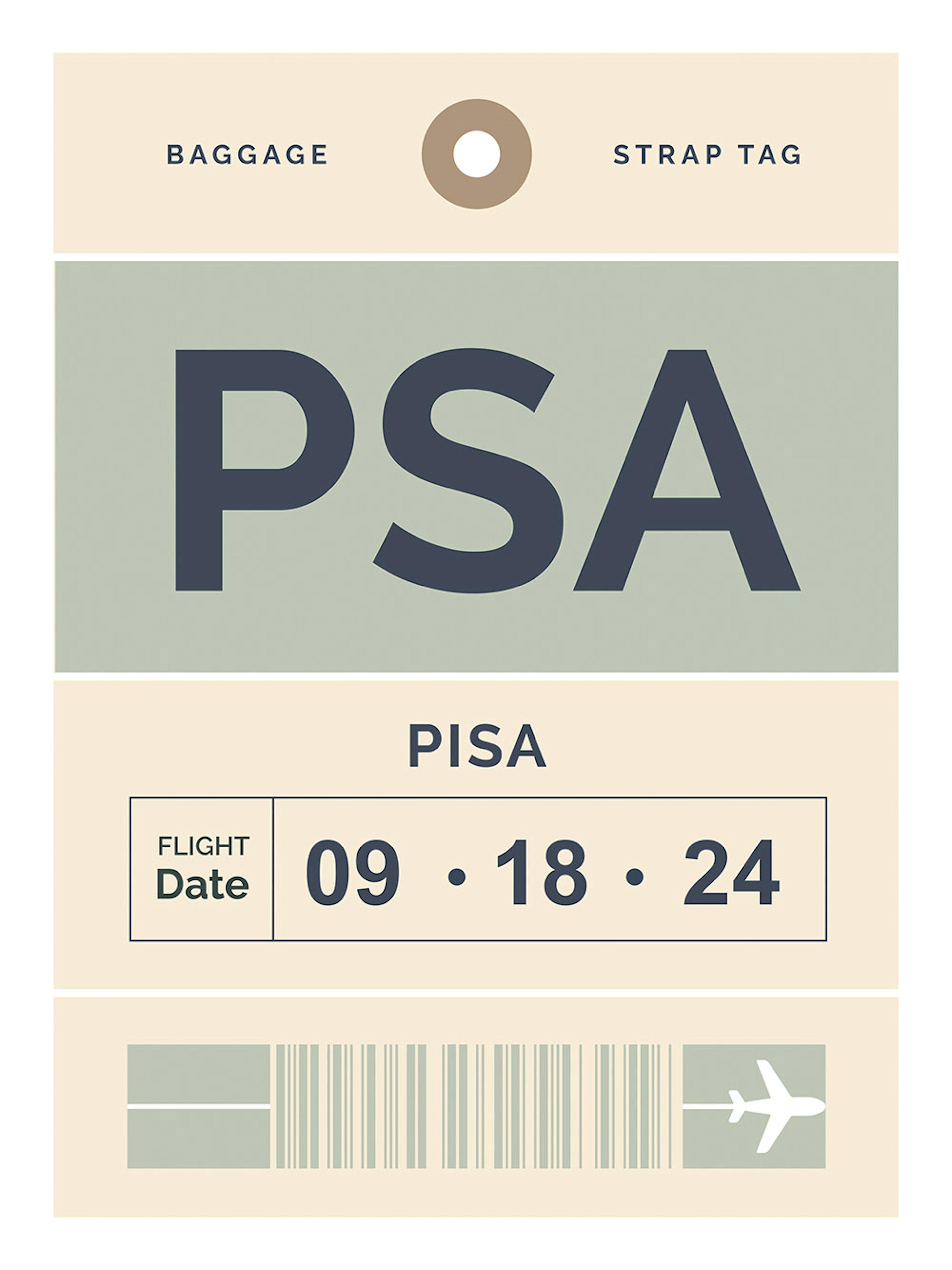 Baggage Tag No1 Green Personal Poster