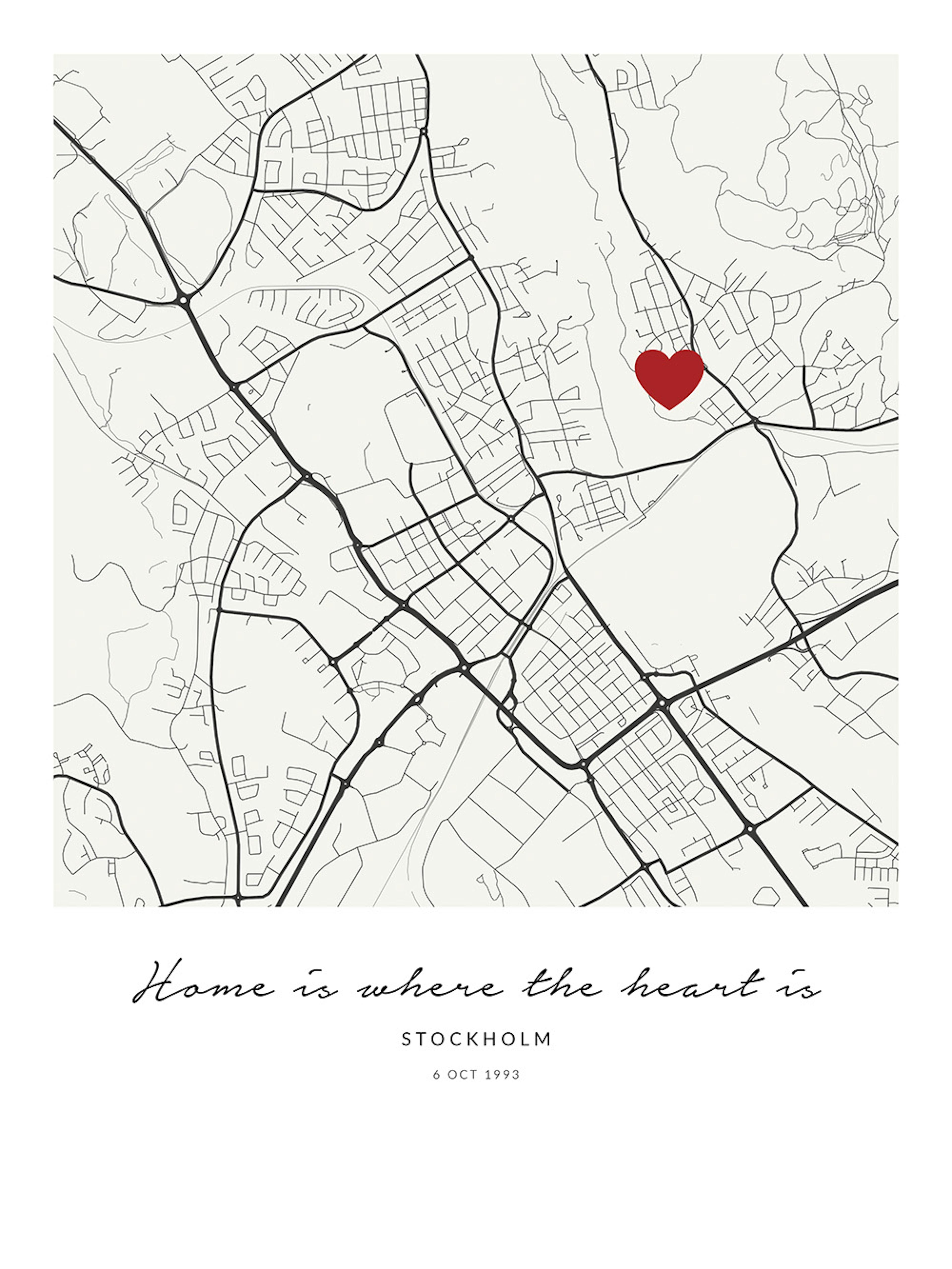 Heart on Map Personal Plakat