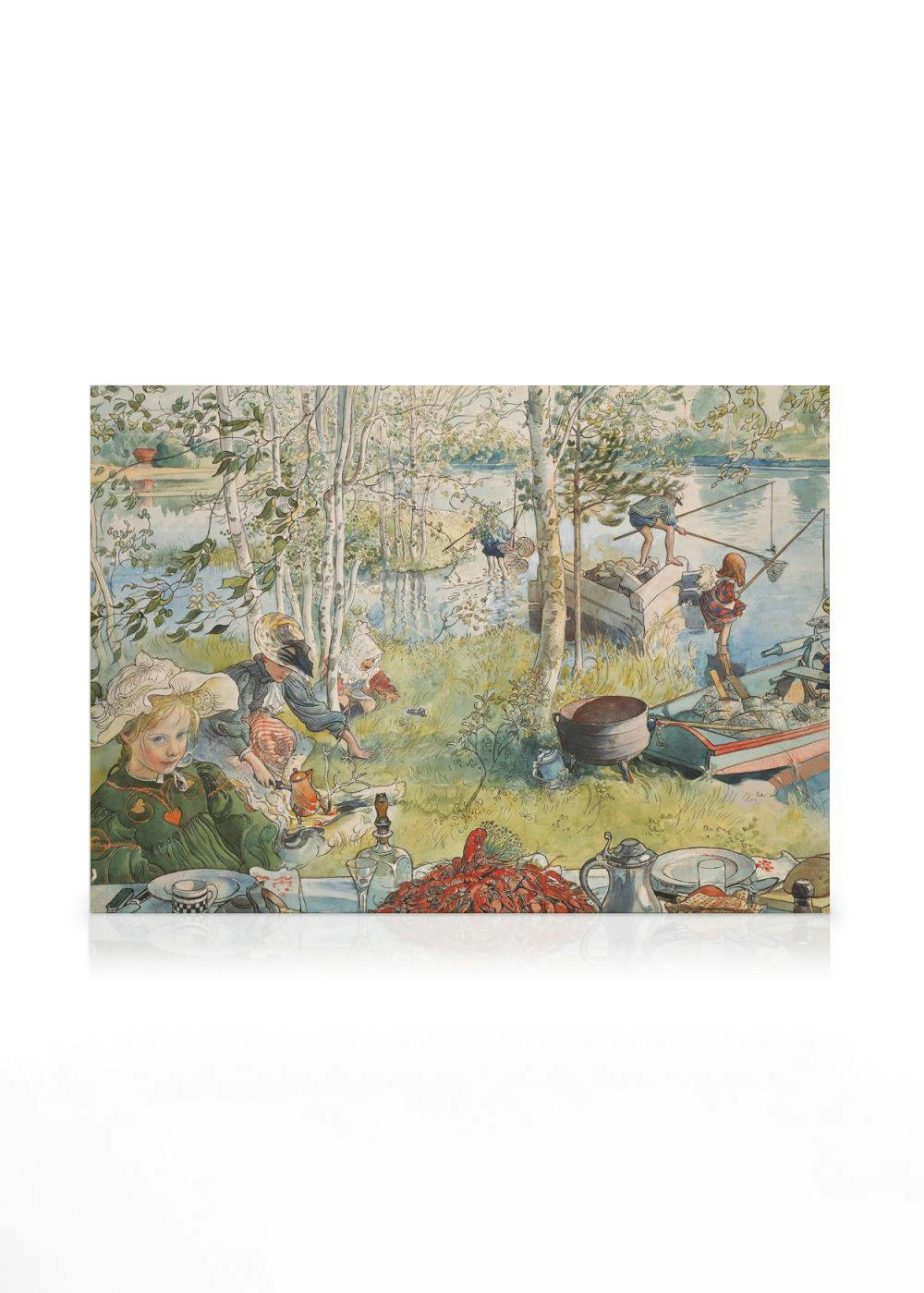 Canvastavlor Carl Larsson - Crayfishing Canvastavla (50x70 cm - Ekram)