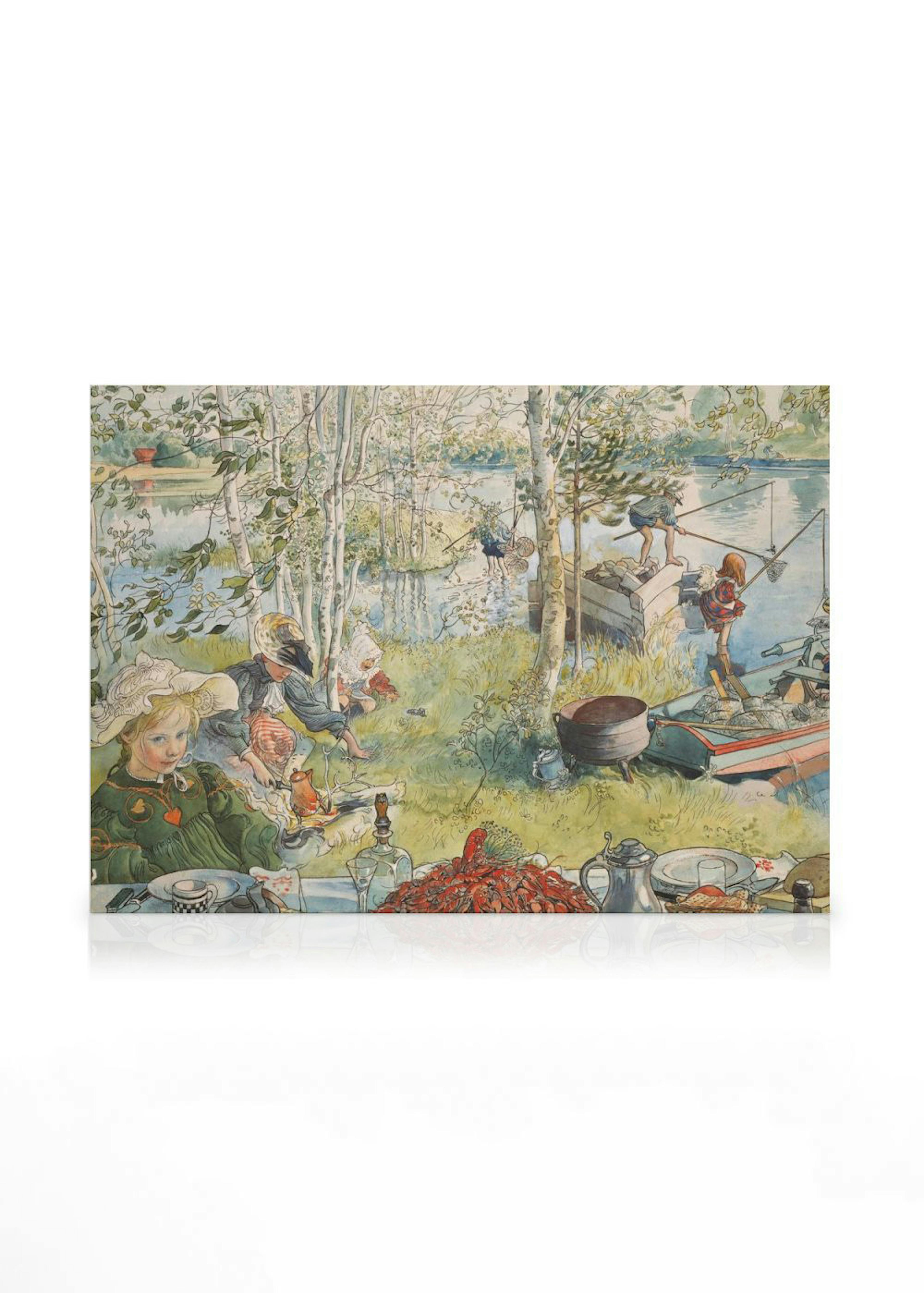 Carl Larsson - Crayfishing Canvas print 0