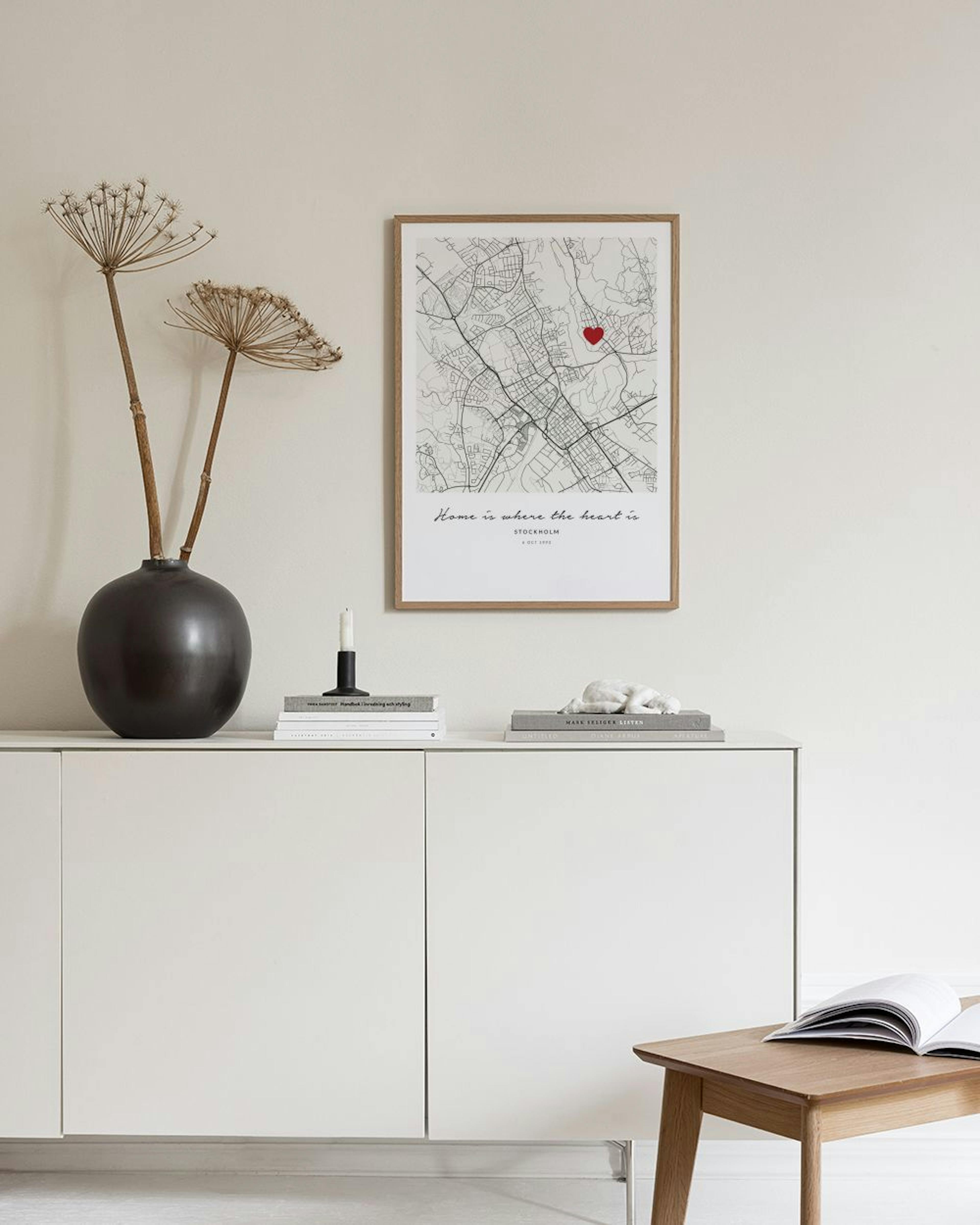 Heart on Map Personal Plakat