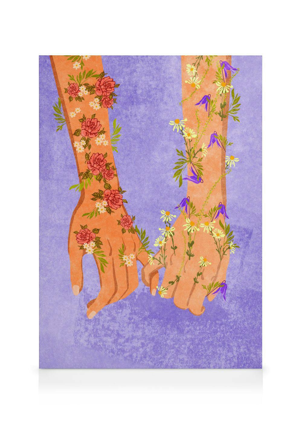 Raissa Oltmanns - Holding Hands Stampa su Tela (30x40 cm - Cornice in nero)- Artisti in evidenza