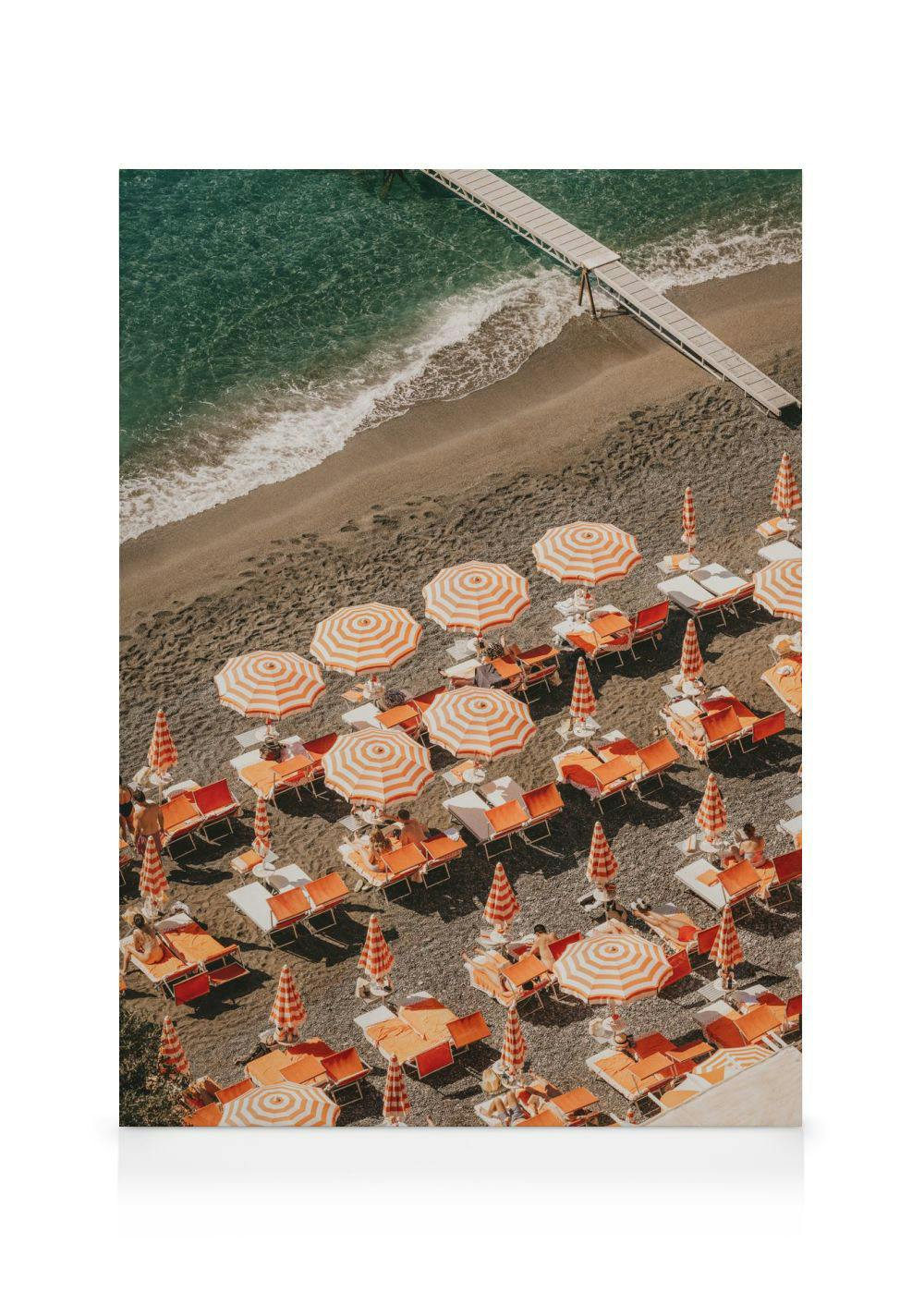 Positano Beach Club Stampa su Tela (50x70 cm)- Spiagge