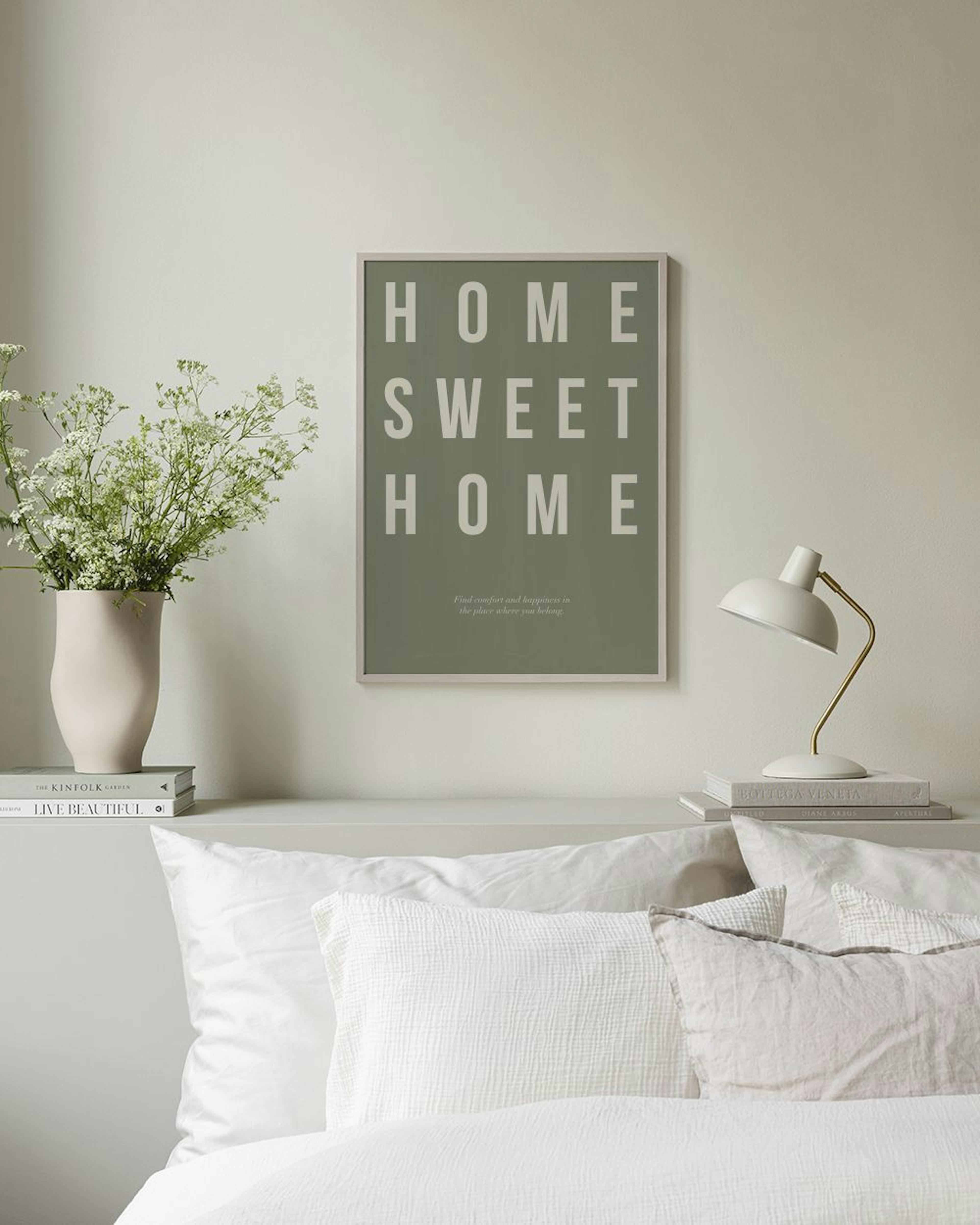 Home Sweet Home in Green Poster