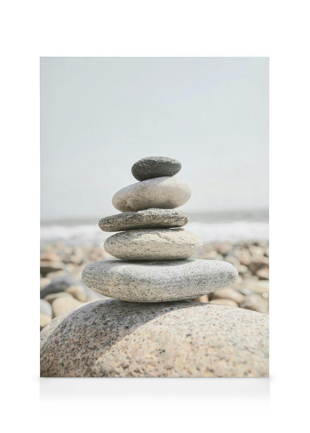 Canvas Schilderijen Rocks in Balance Canvas (50x70 cm - Fotolijst Eiken)