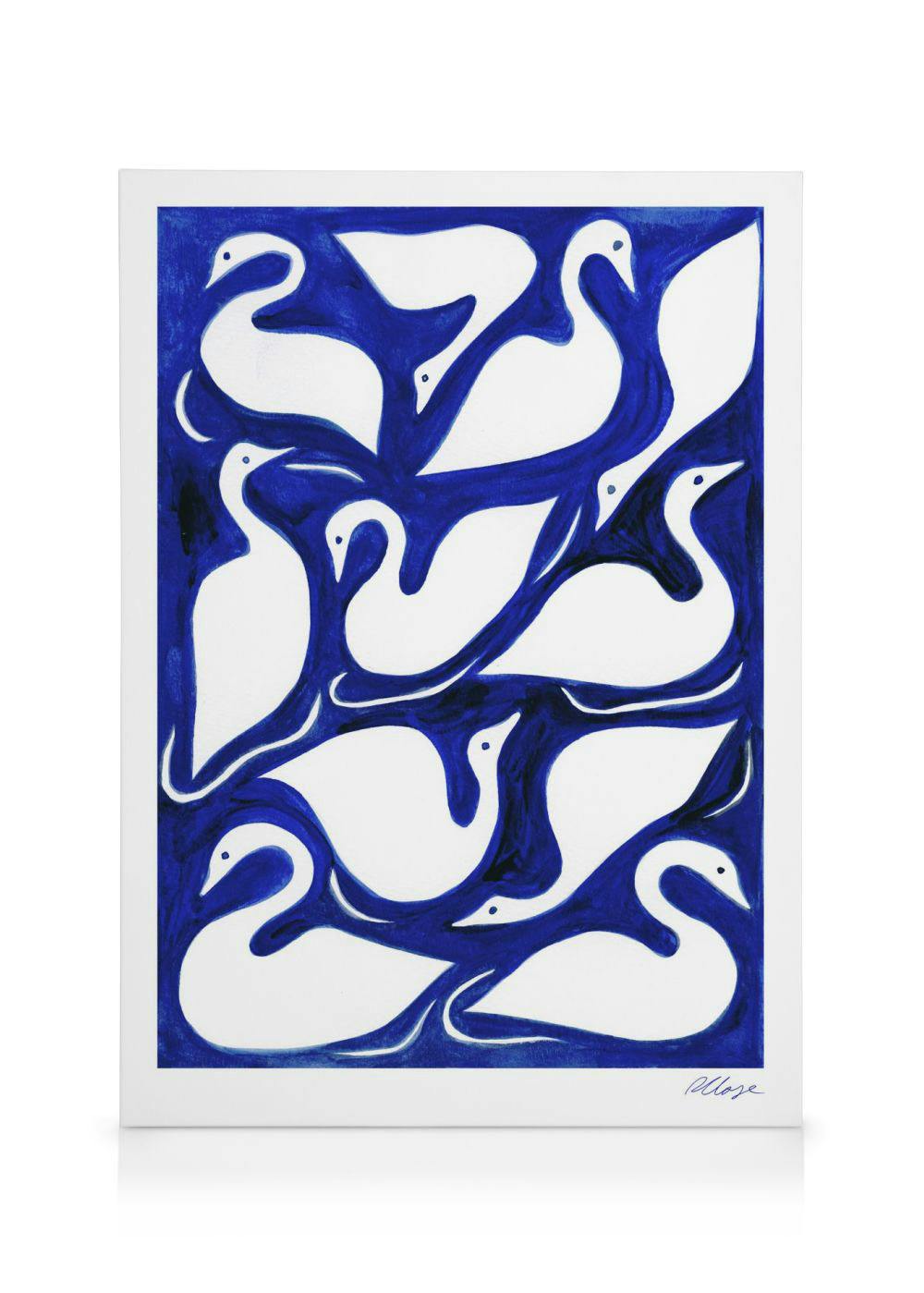 Canvas Prints Rosanna Corfe - Swan Pond Canvas (50x70 cm - Oak Frame)