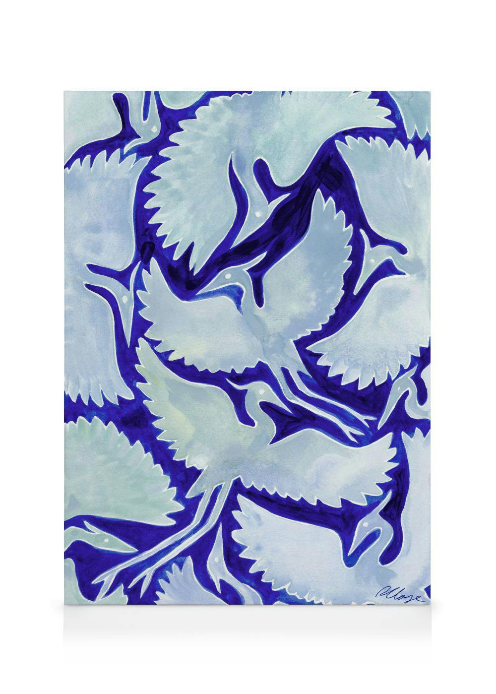 Canvastavlor Rosanna Corfe - Blue Herons Canvastavla (50x70 cm - Ekram)