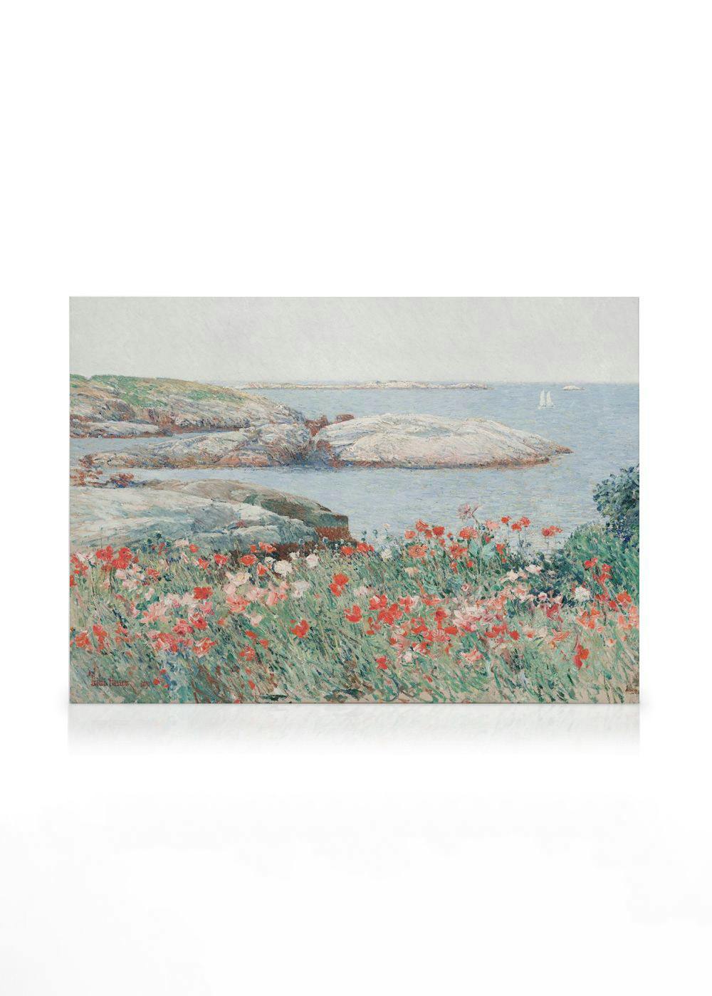 Frederick Childe Hassam - Poppies on the Isles of Shoals Stampa su Tela (30x40 cm - Cornice in rovere)- Pittori famosi