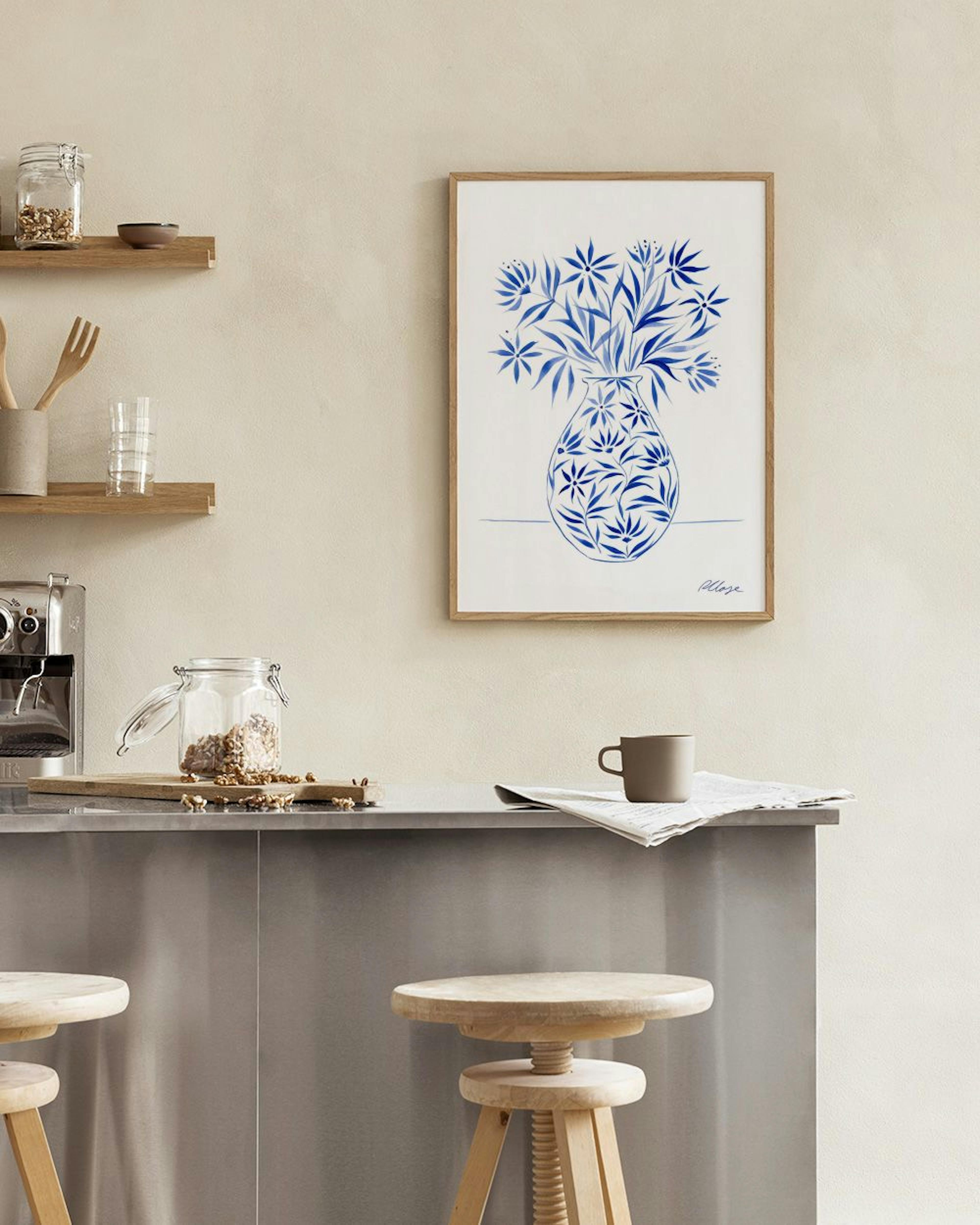 Rosanna Corfe - Blue Blooms Poster