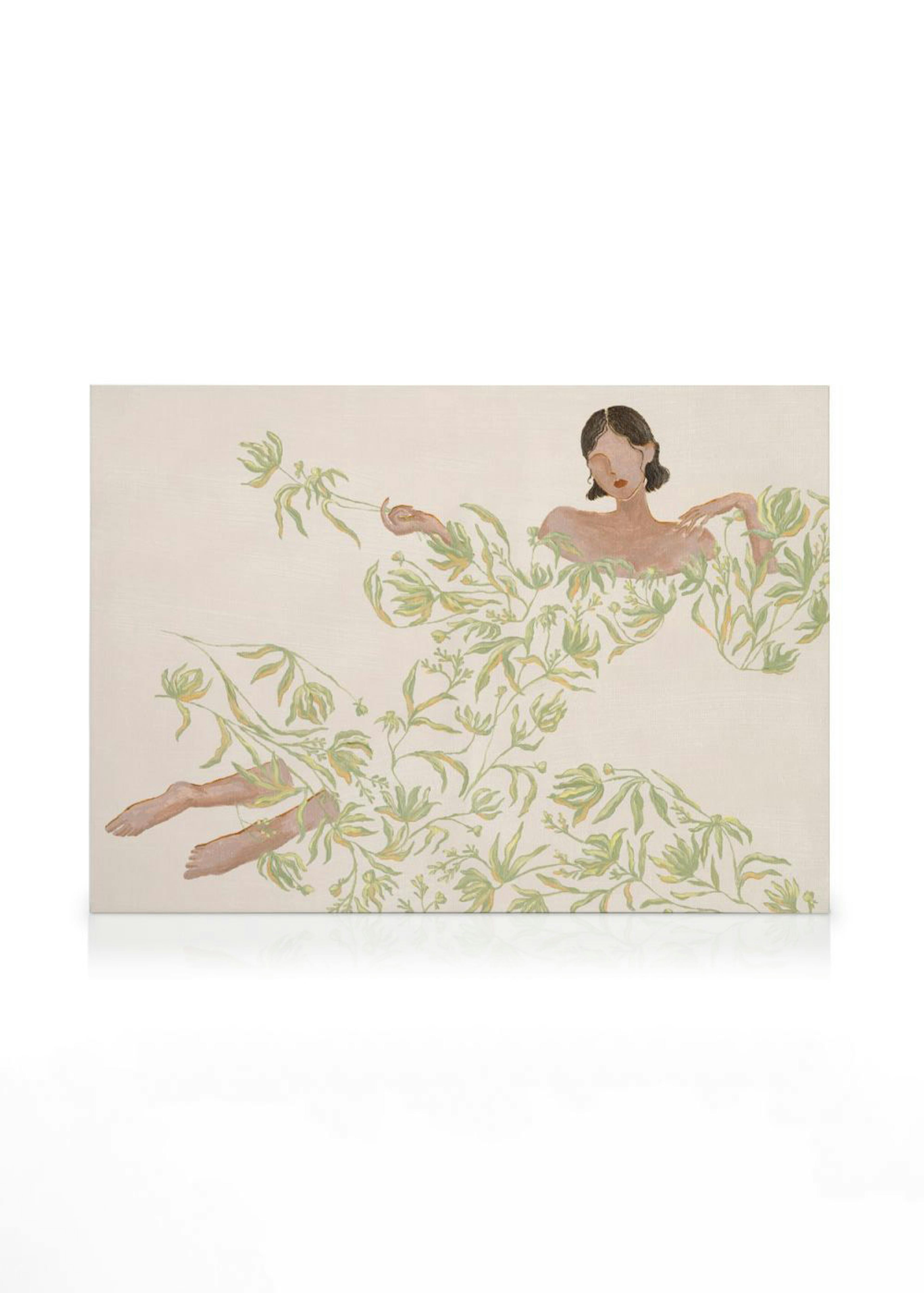 Lady in Green Floral Dress Καμβάς 0
