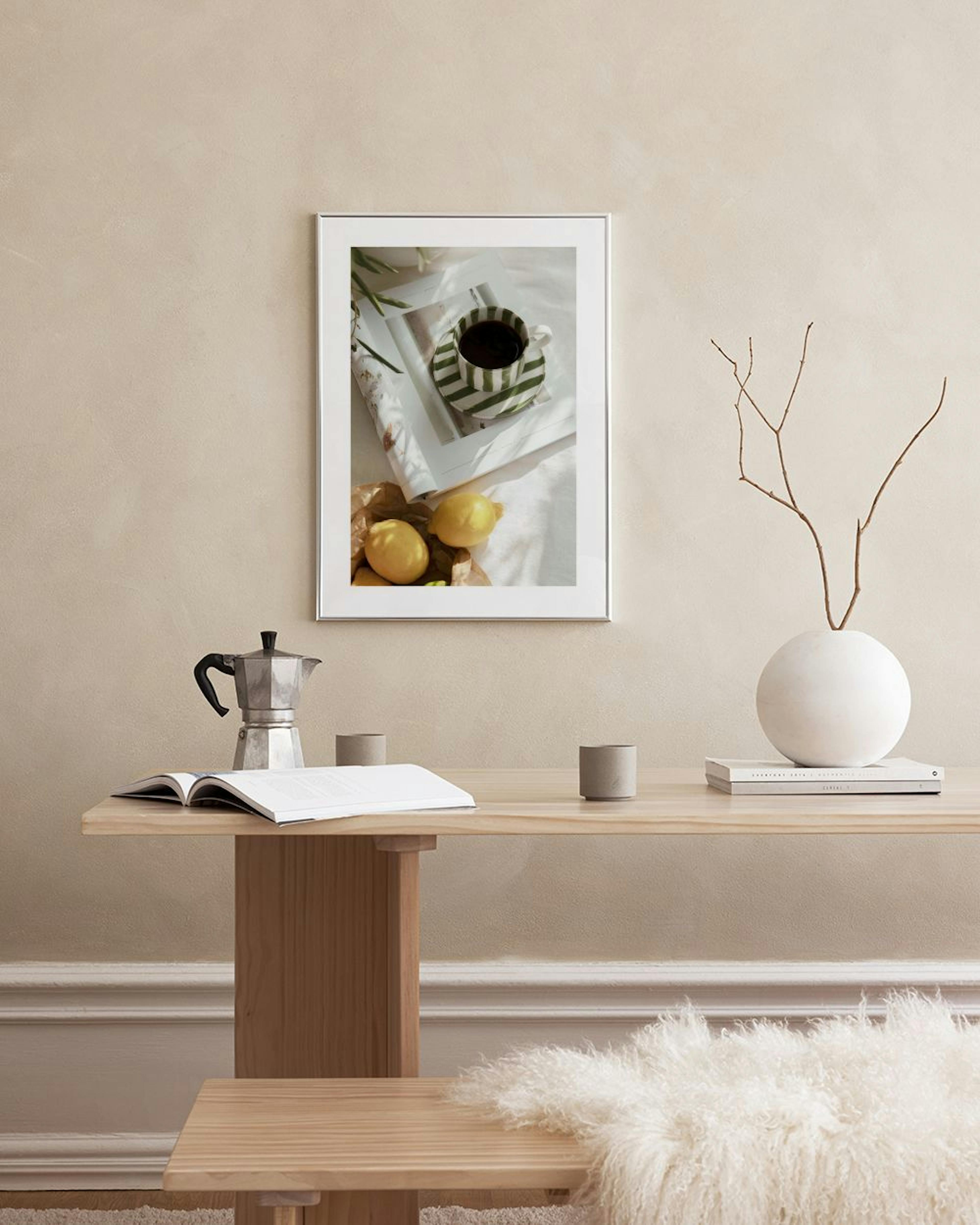 Striped Coffee Cup Poster