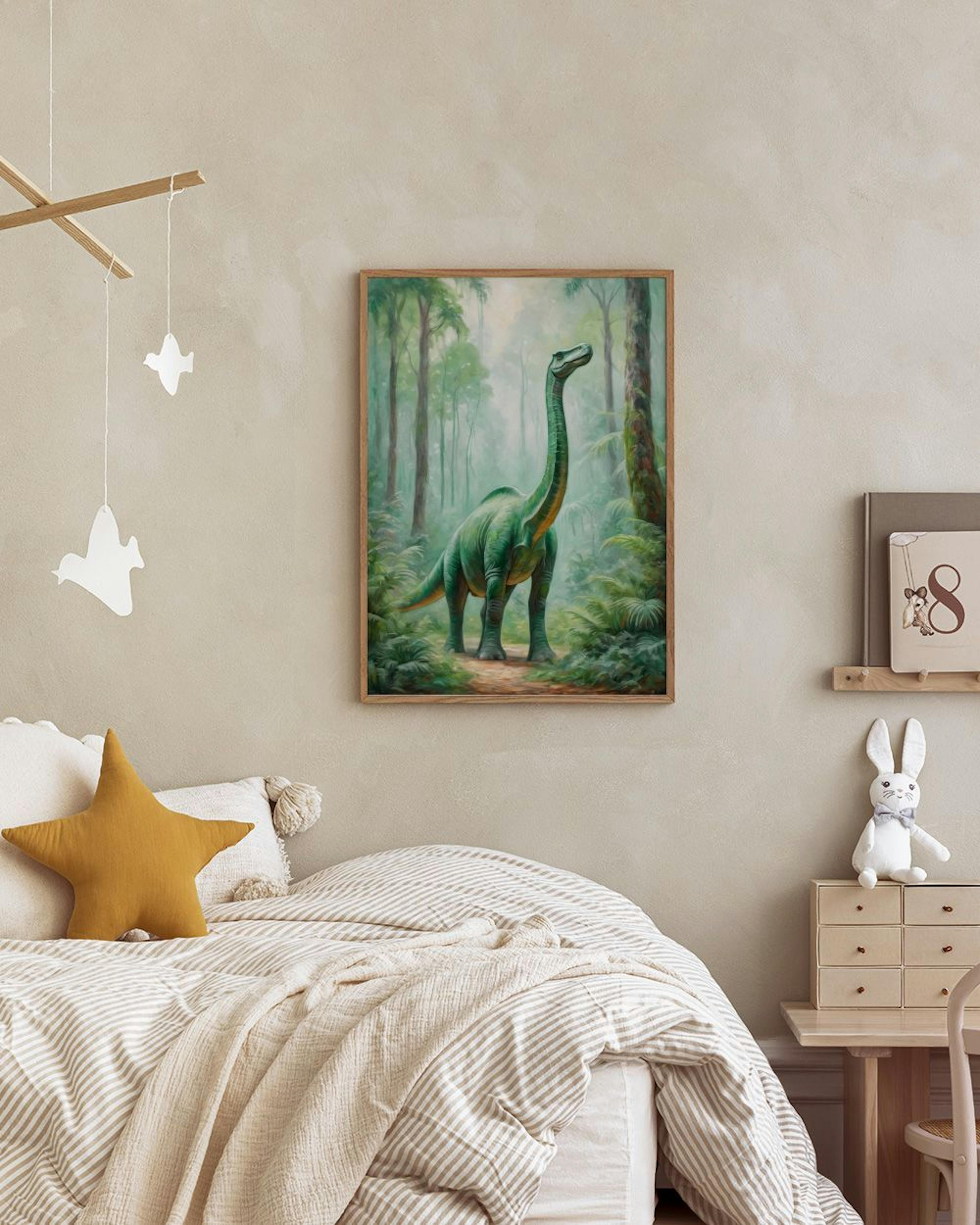 Dinosaur in Forest Print